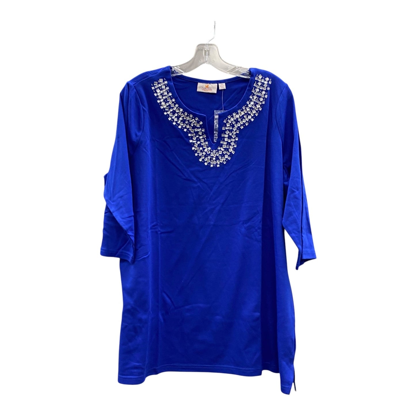 Top Ls By Quaker Factory In Blue, Size:2X