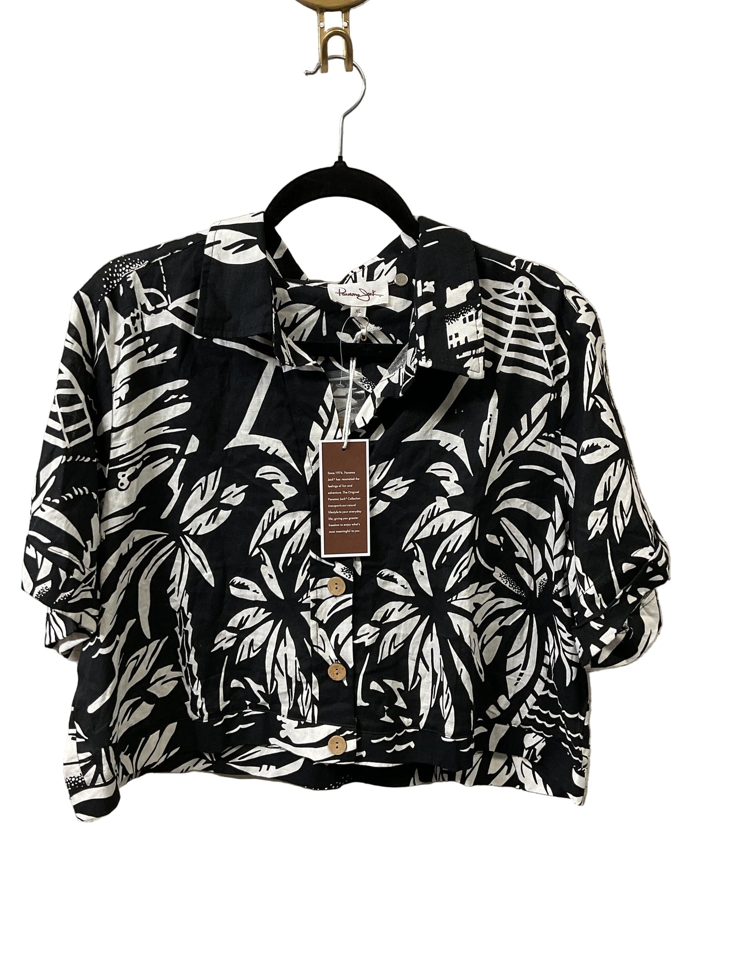 Top Ss By Clothes Mentor In Black & White, Size:Xl