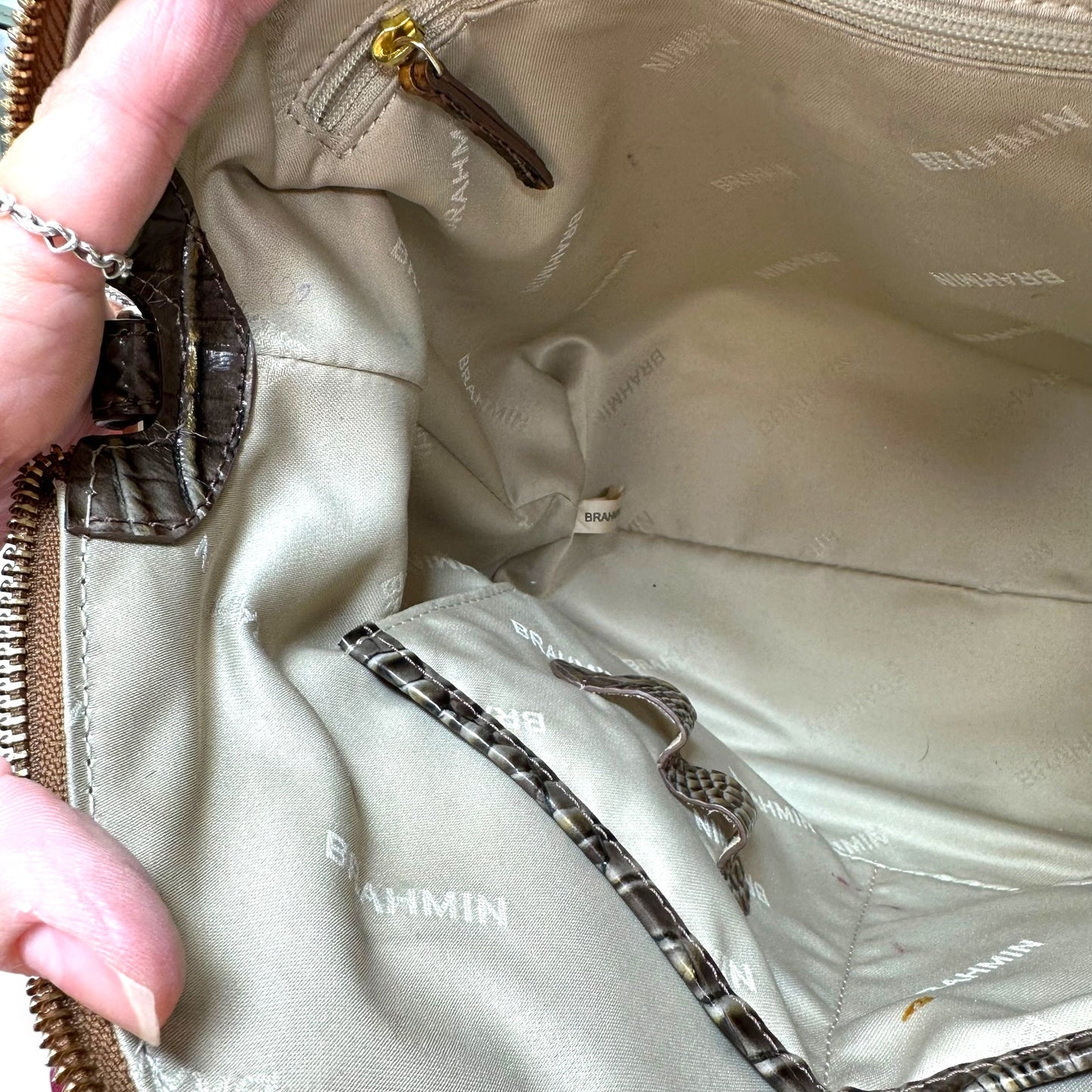 Duxbury Satchel - Instinct Ombre Melbourne Handbag Designer By Brahmin, Size: Small