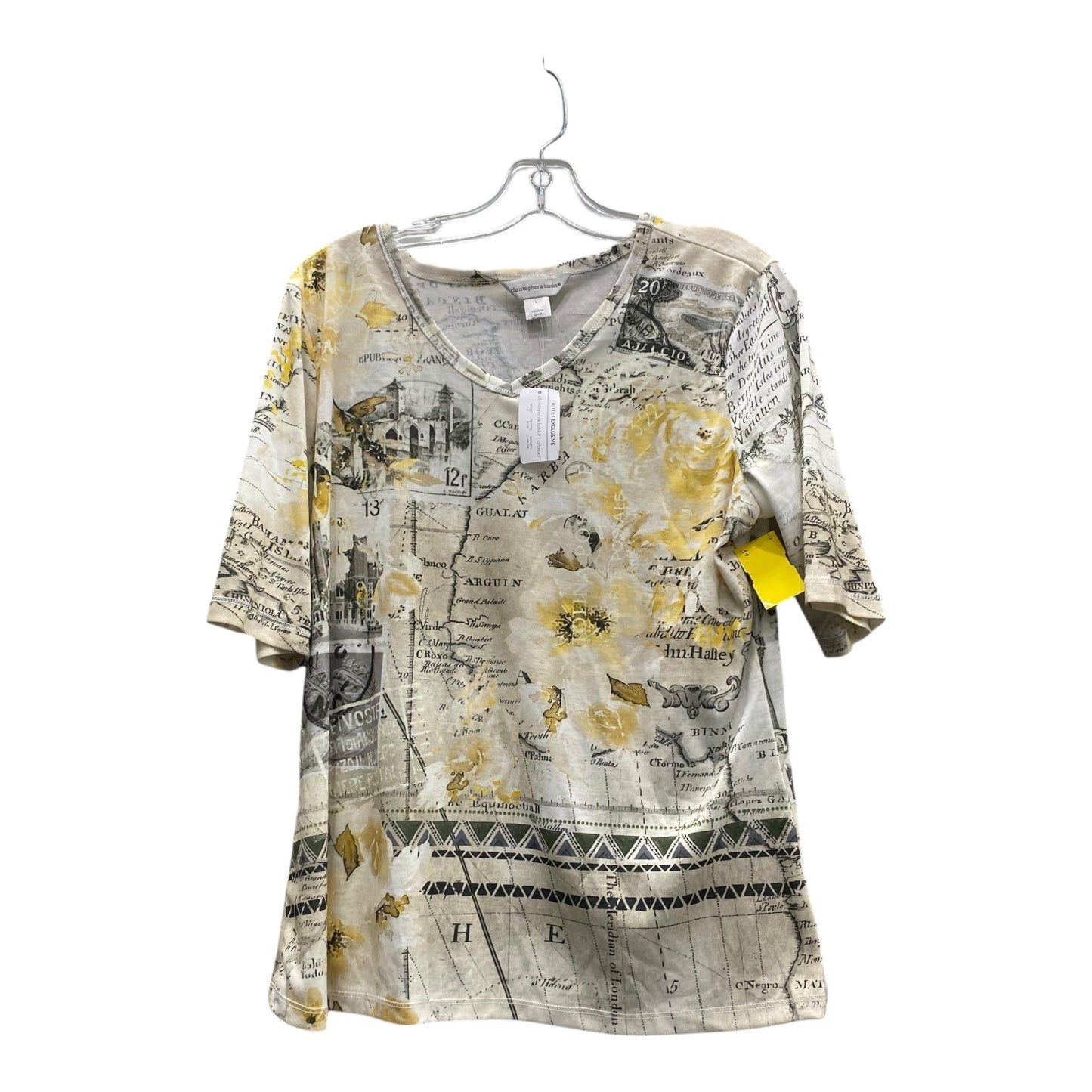 Top Ss Basic By Christopher And Banks In Yellow, Size:L