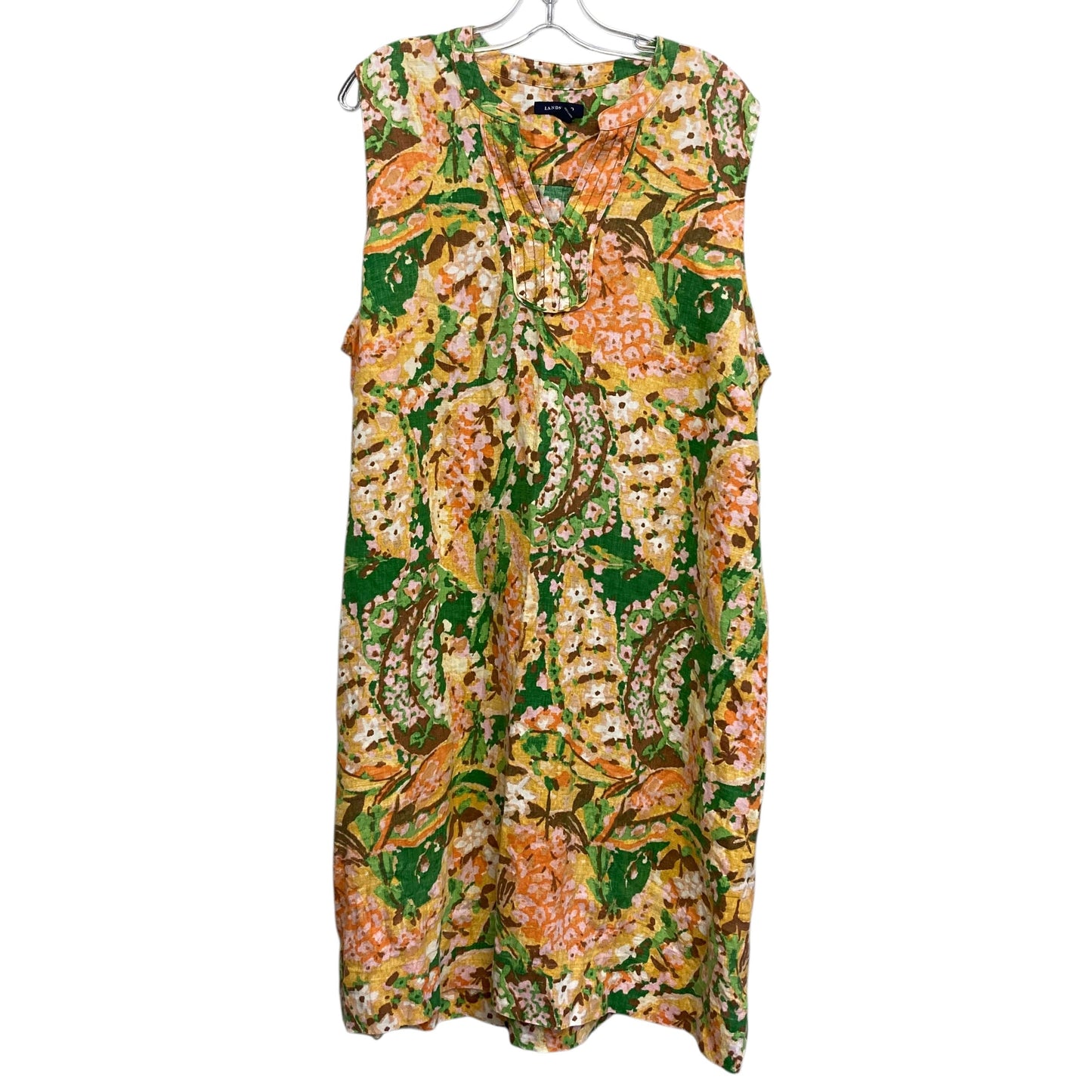Dress Casual Maxi By Lands End In Orange & Yellow, Size:3X