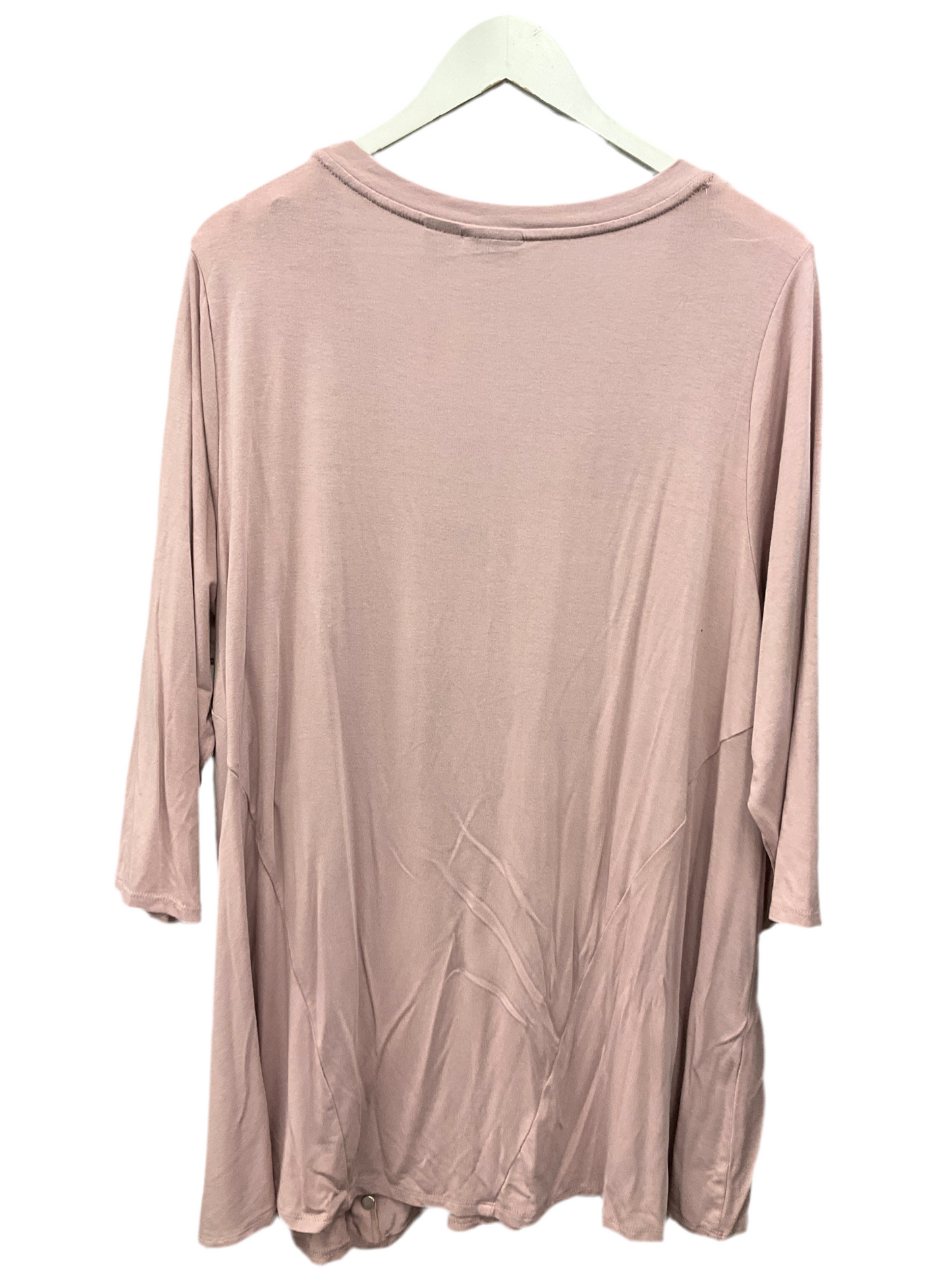 Top 3/4 Sleeve By Willi Smith In Mauve, Size:2X