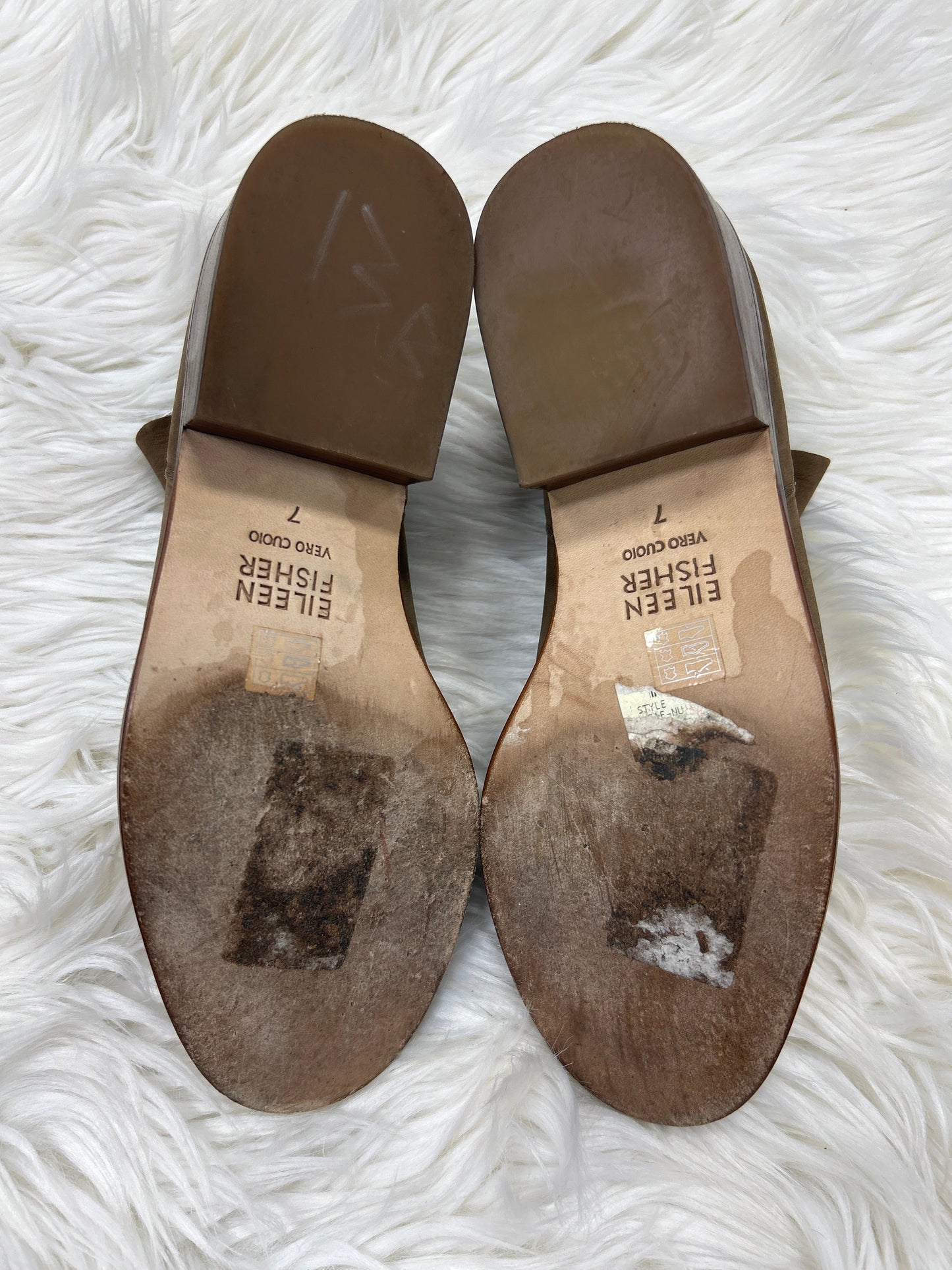 Boots Ankle Heels By Eileen Fisher In Brown, Size:7