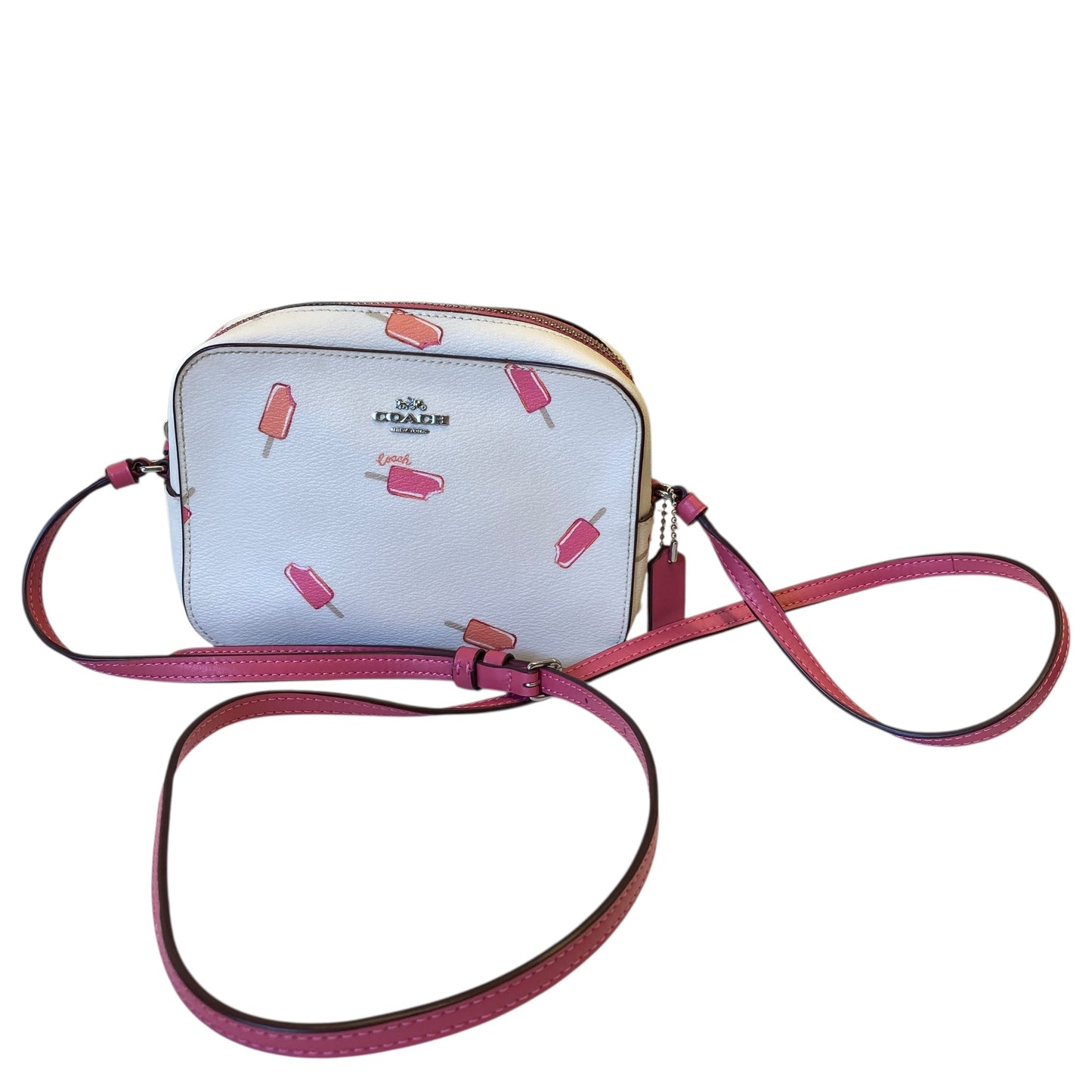 Crossbody Designer By Coach In Cream, Size:Small