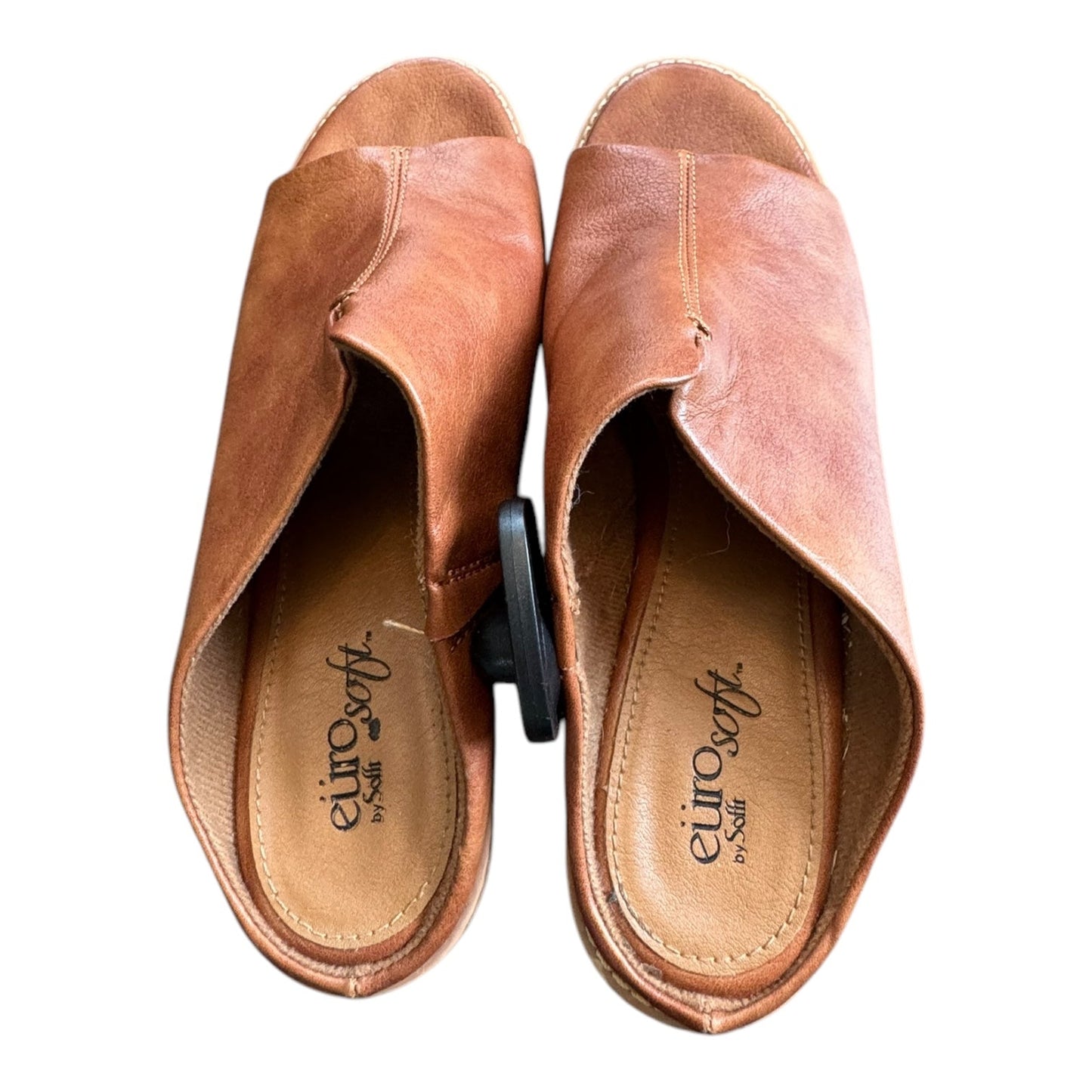 Sandals Heels Block By Sofft In Brown, Size:7.5