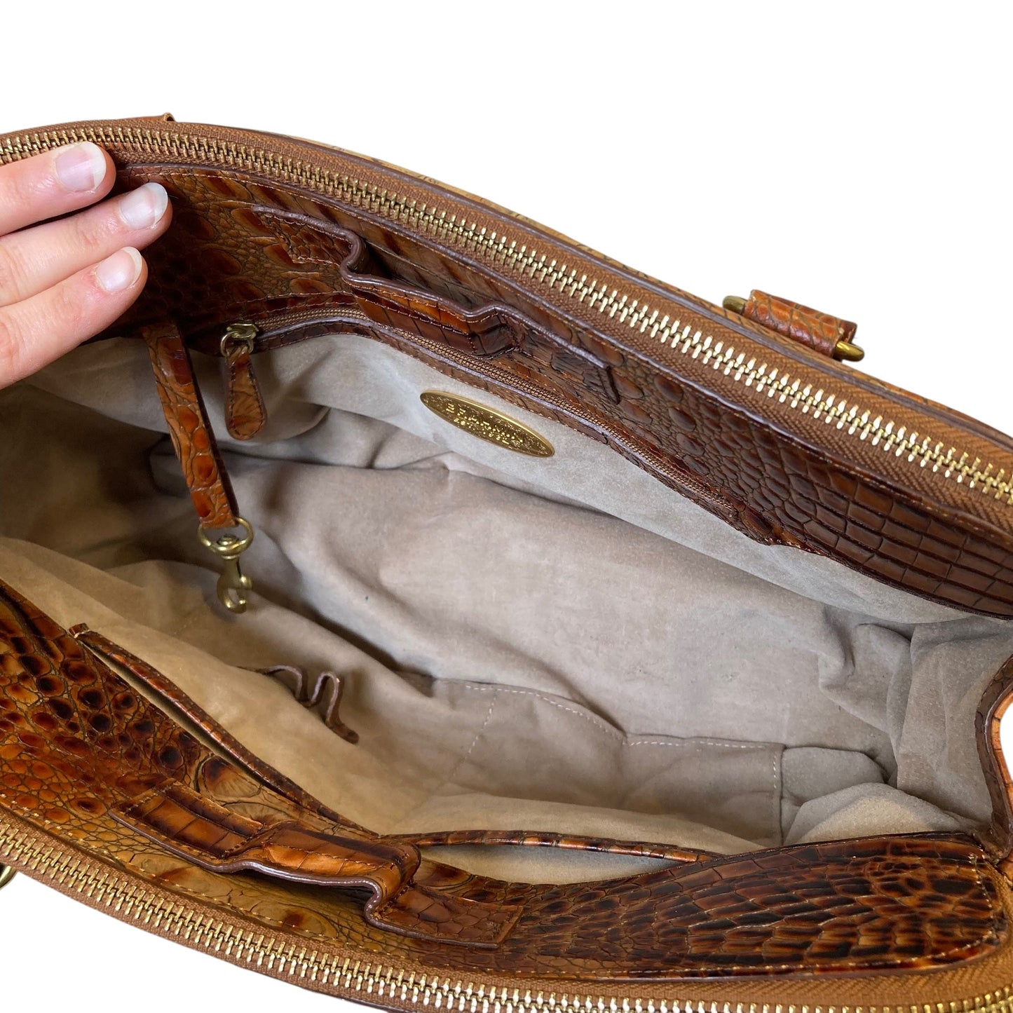 Handbag Designer By Brahmin In Tan, Size:Medium
