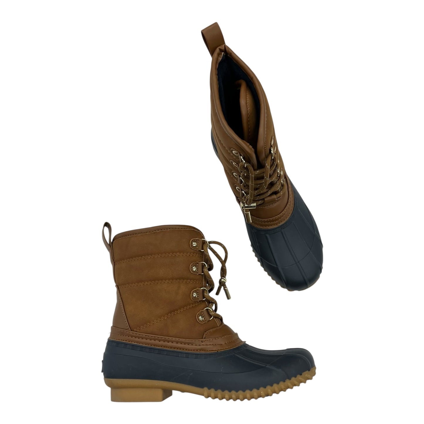 Boots Ankle Flats By Tommy Hilfiger In Blue & Tan, Size:7