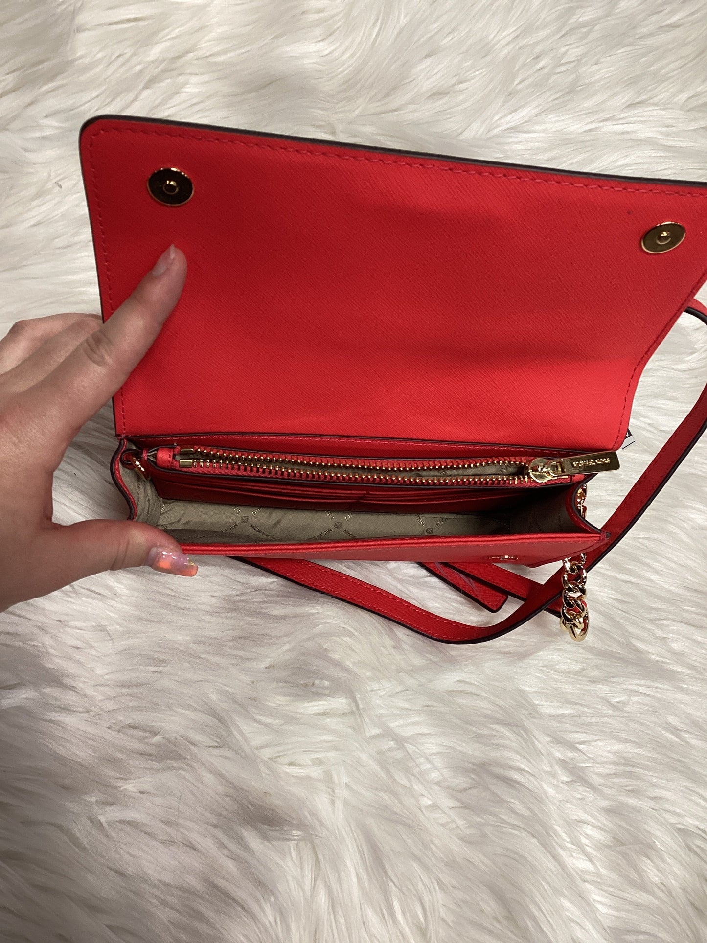 Crossbody Designer By Michael Kors In Red, Size:Small
