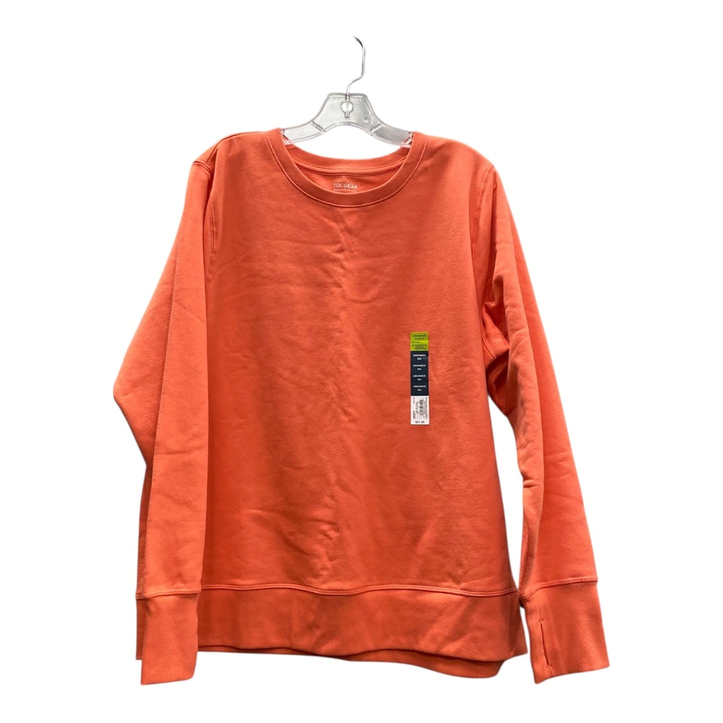 Athletic Sweatshirt Crewneck By Tek Gear In Orange, Size:1X