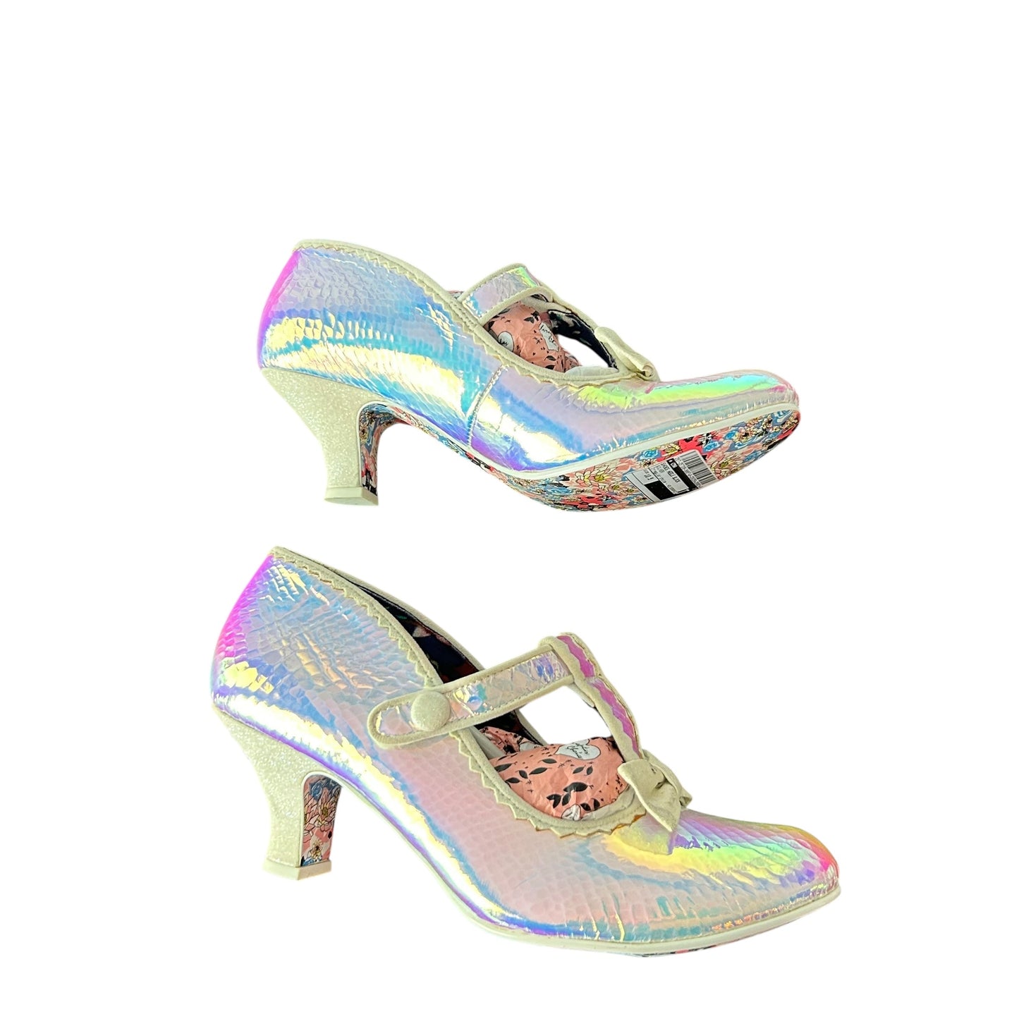 Shoes Heels Block By Irregular Choice In Silver, Size: 10.5