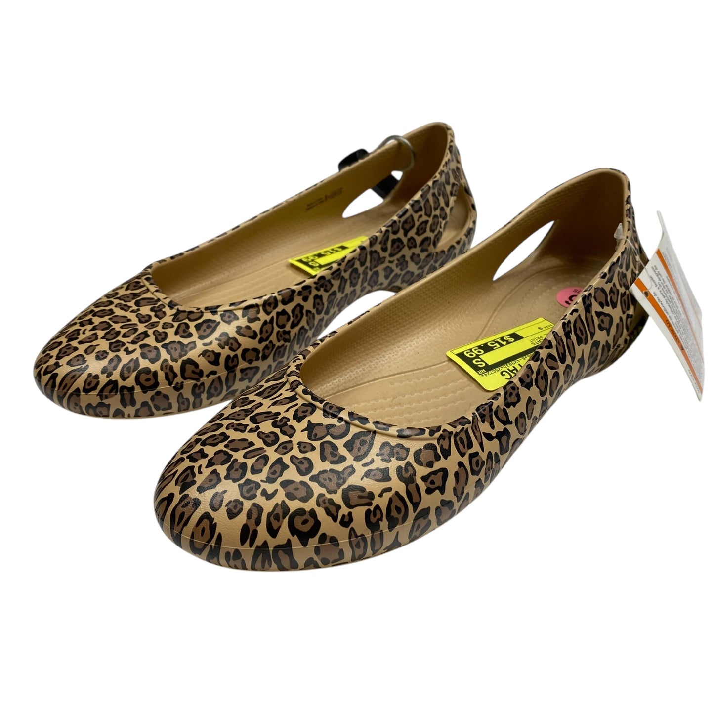 Shoes Flats By Crocs In Animal Print, Size:9
