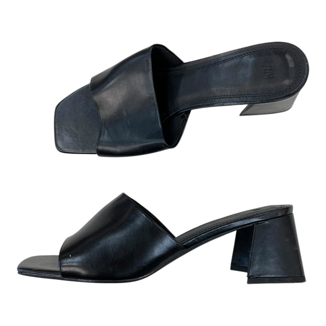 Sandals Heels Block By H&M In Black, Size:10