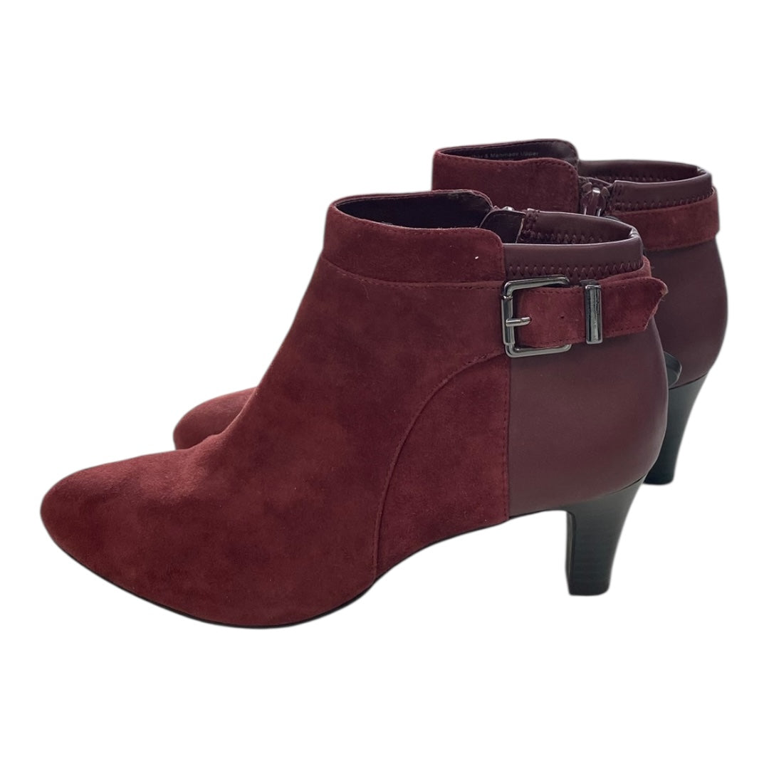 Boots Ankle Heels By Alfani In Maroon, Size:8