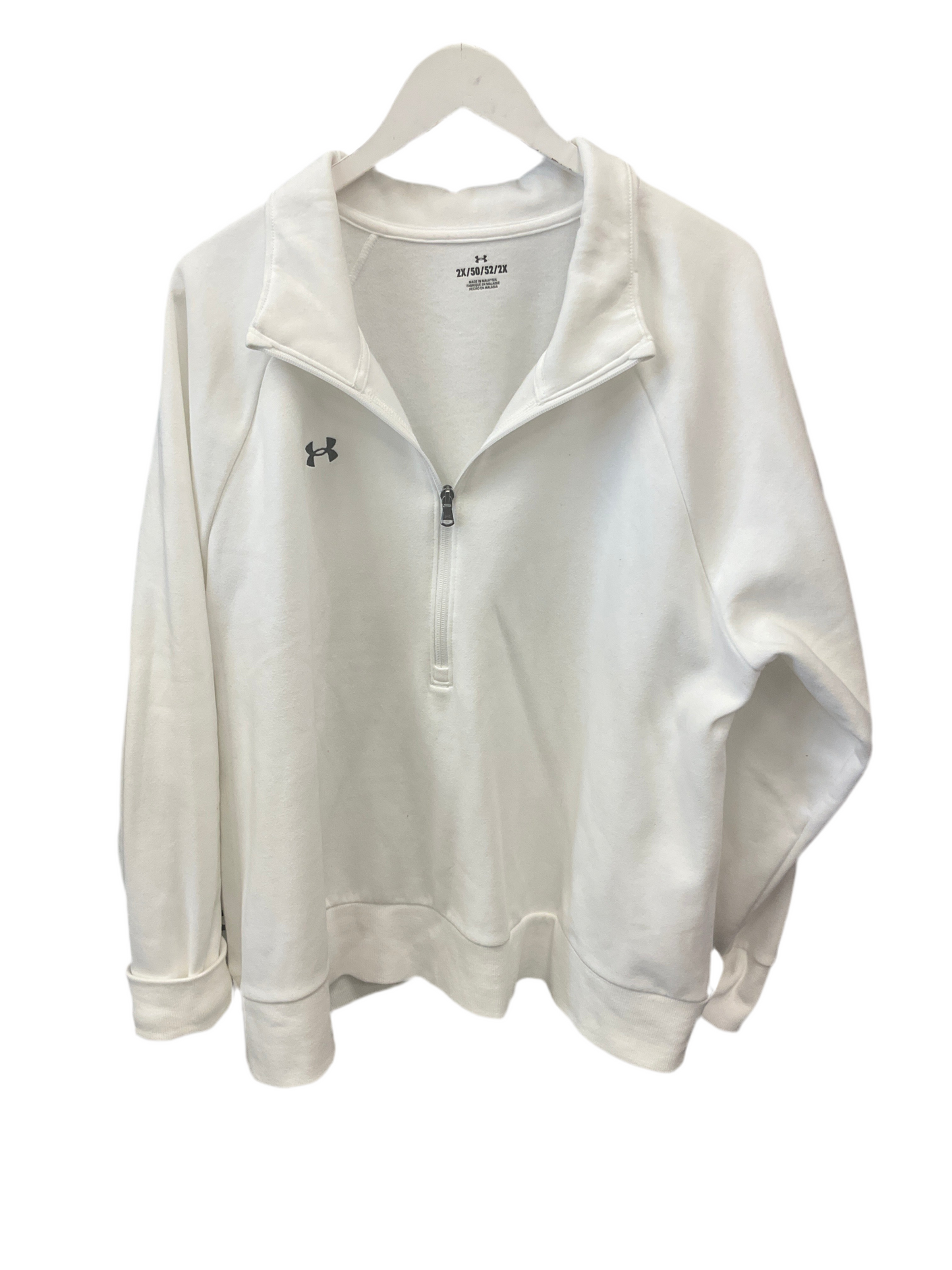 Athletic Sweatshirt Collar By Under Armour In White, Size:2X