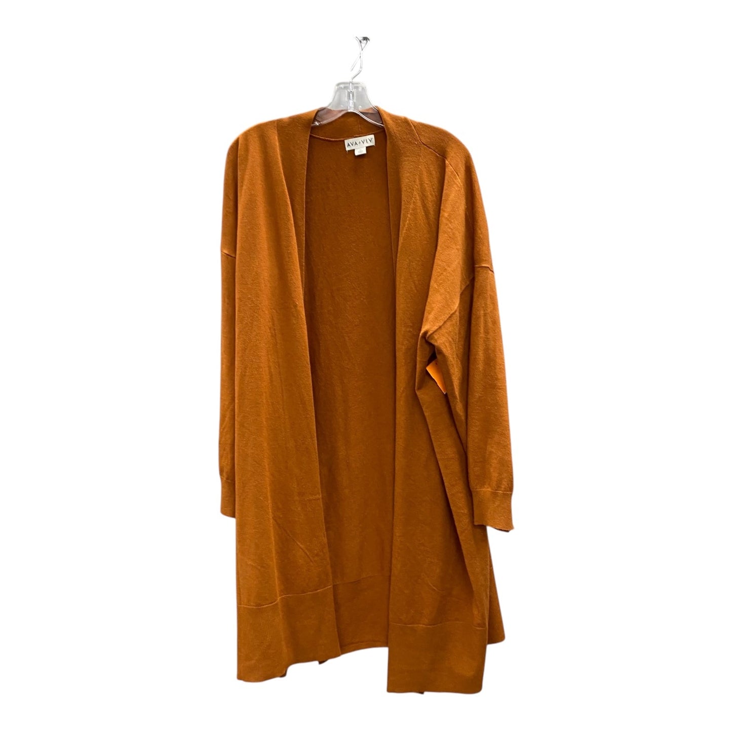 Sweater Cardigan By Ava & Viv In Brown, Size:3X