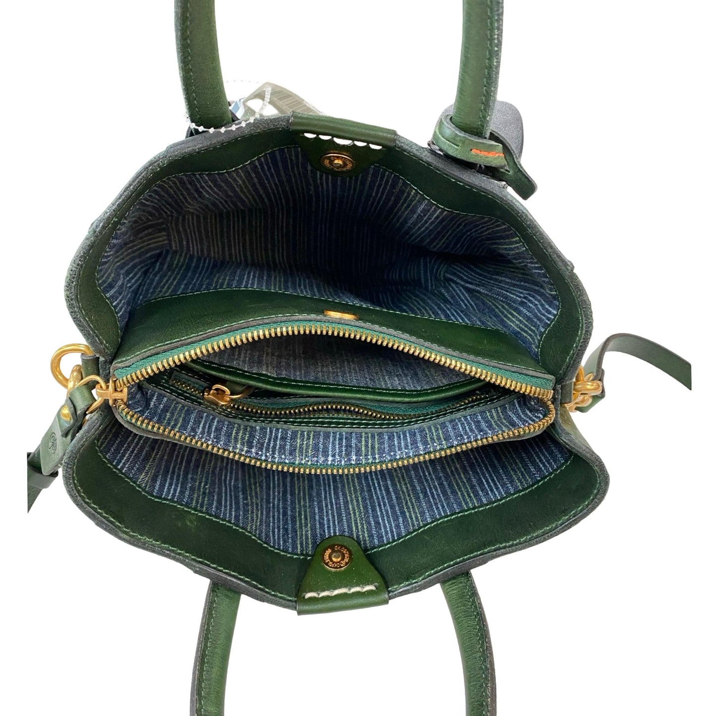 Handbag Leather By Cmc In Green, Size:Medium