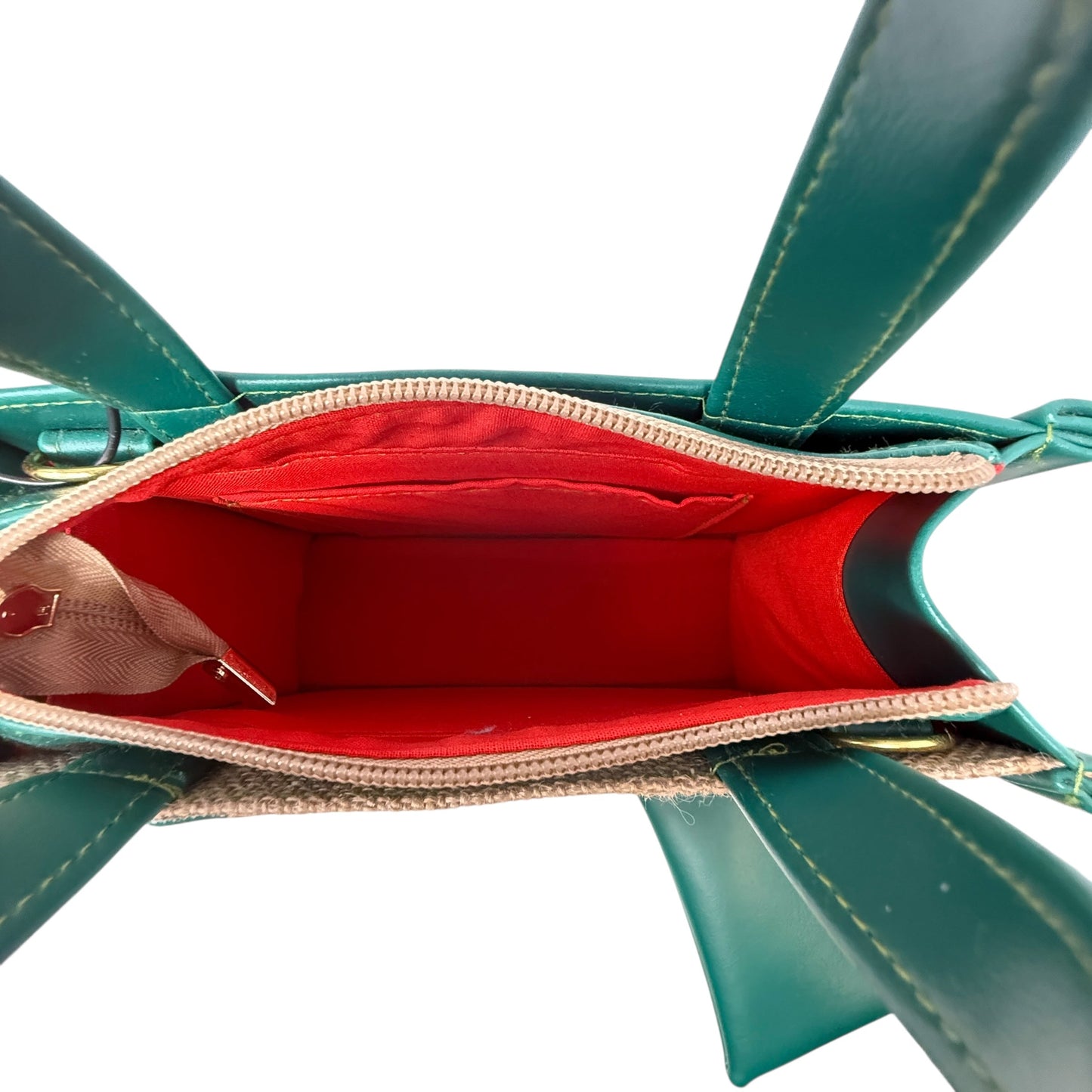 The Pride of Barbados Mini Floral Jute & Faux Leather Tote By Olaniyi Luxuries, Size: Small