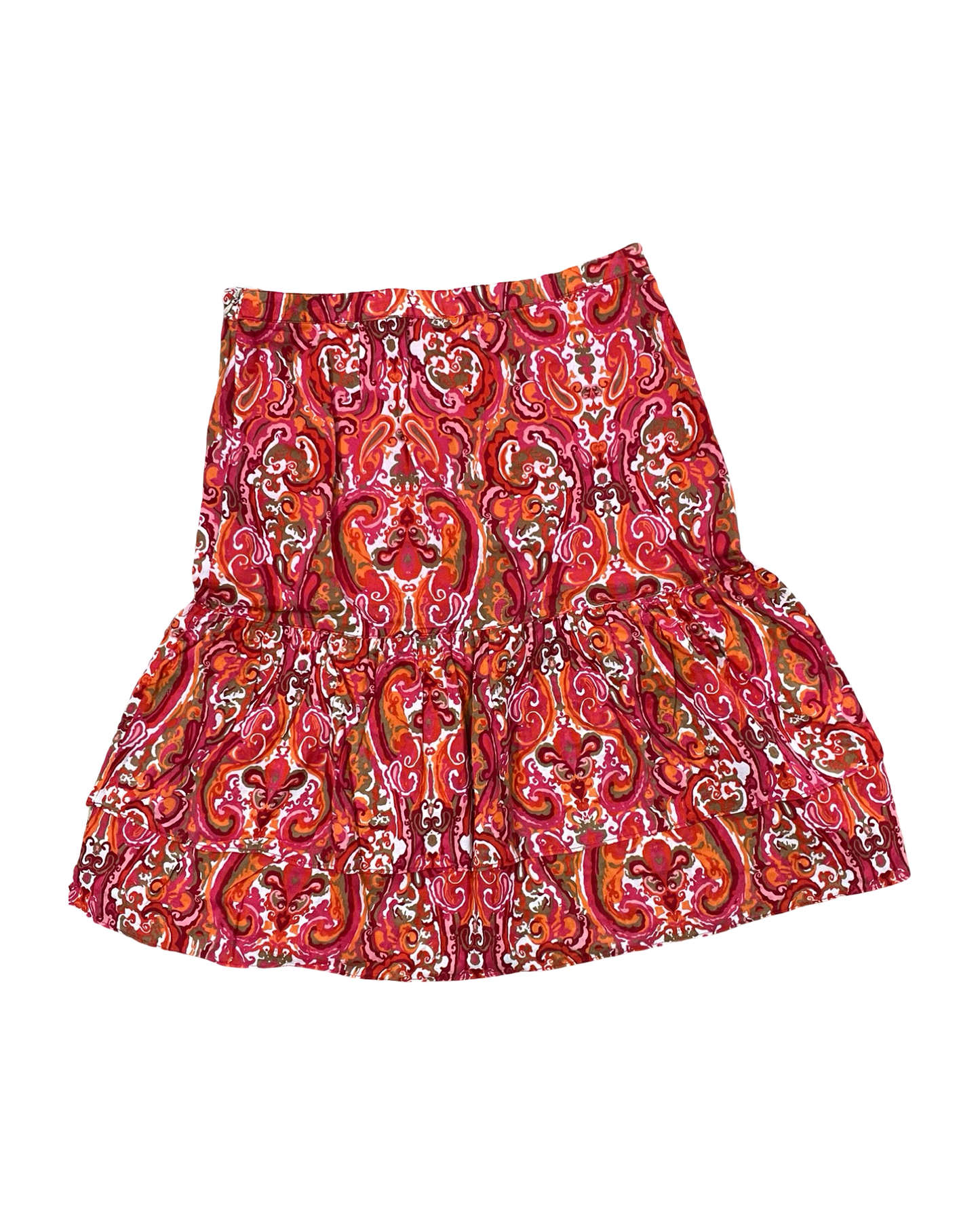 Skirt Midi By Tommy Hilfiger In Orange & Pink, Size:6