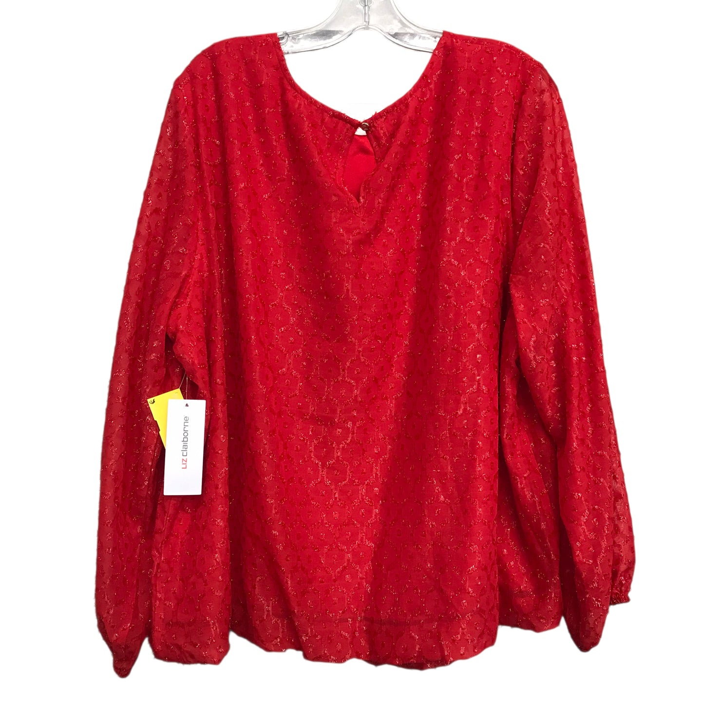 Top Ls Basic By Liz Claiborne In Red, Size:1X