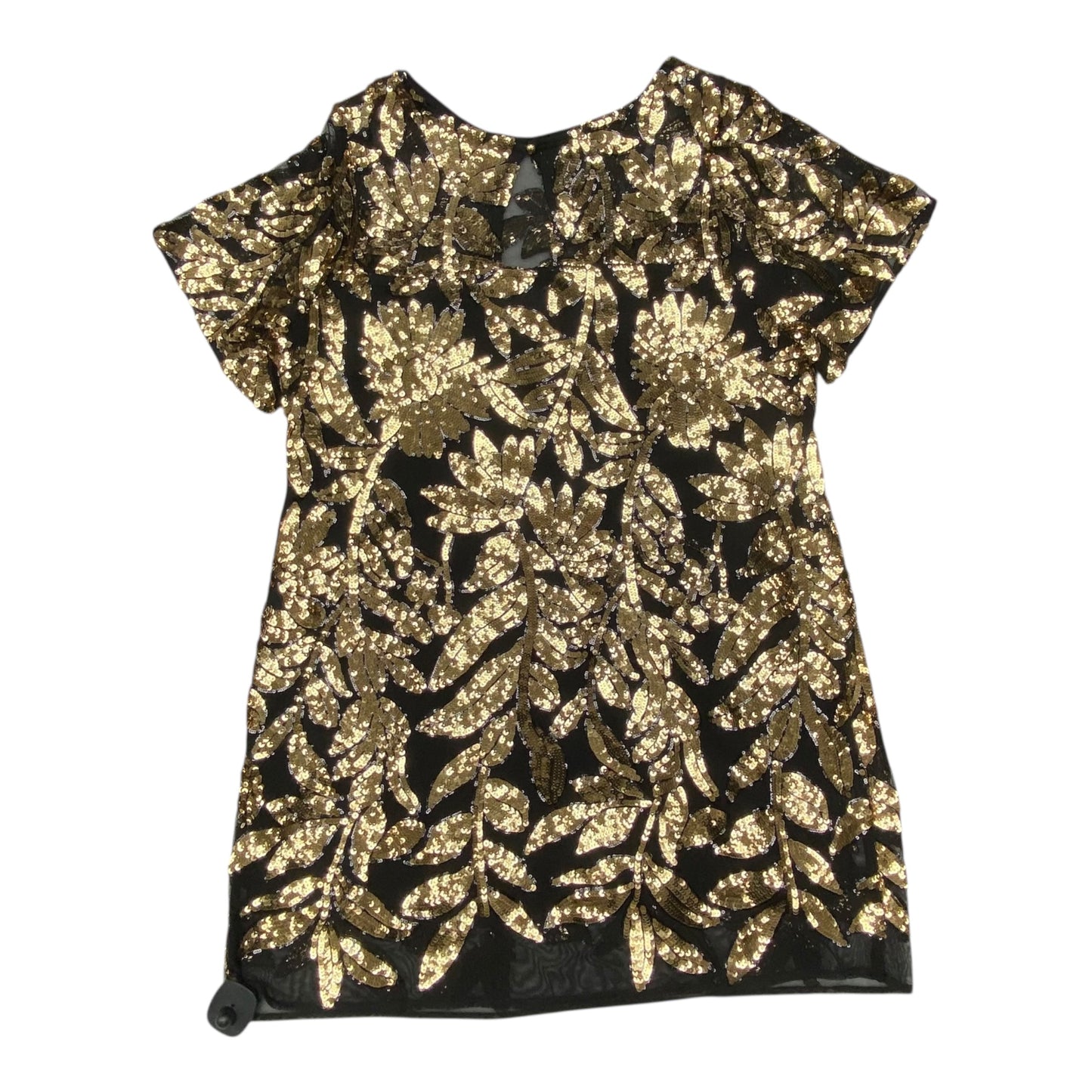 Dress Party Midi By Anthropologie In Black & Gold, Size:1X