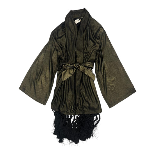 Kimono By Anthropologie In Black & Gold, Size:Osfm