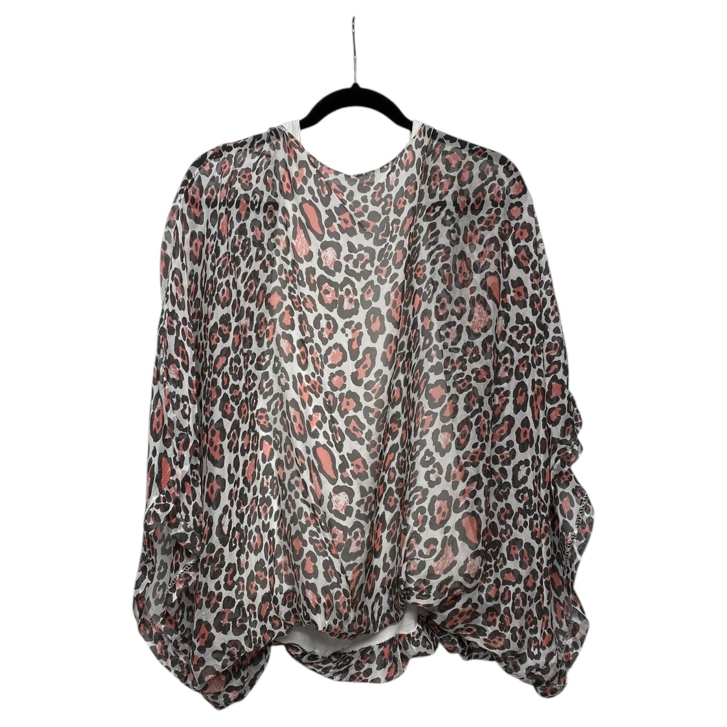 Blouse Ls By Jm Collections In Animal Print, Size:Xl