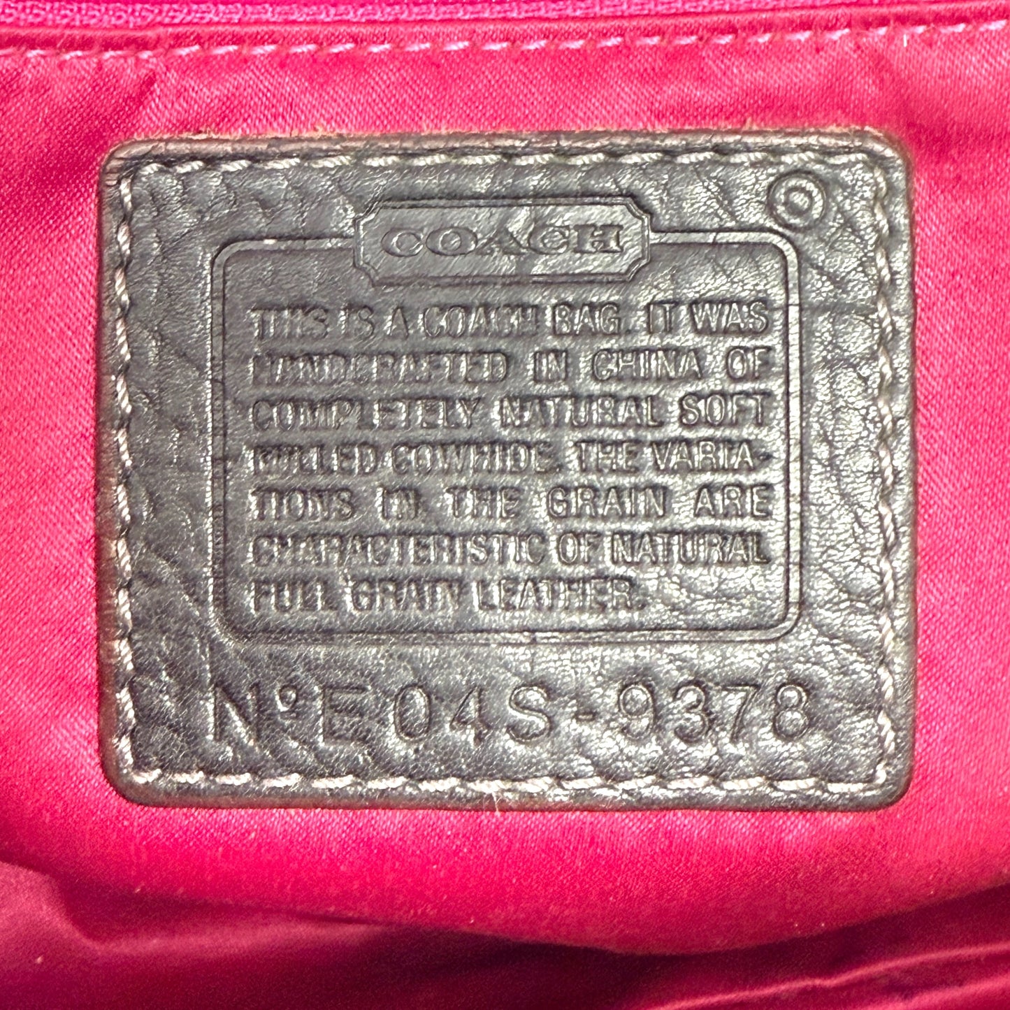 Chelsea Pebbled Leather Turnlock Hobo Designer By Coach, Size: Medium