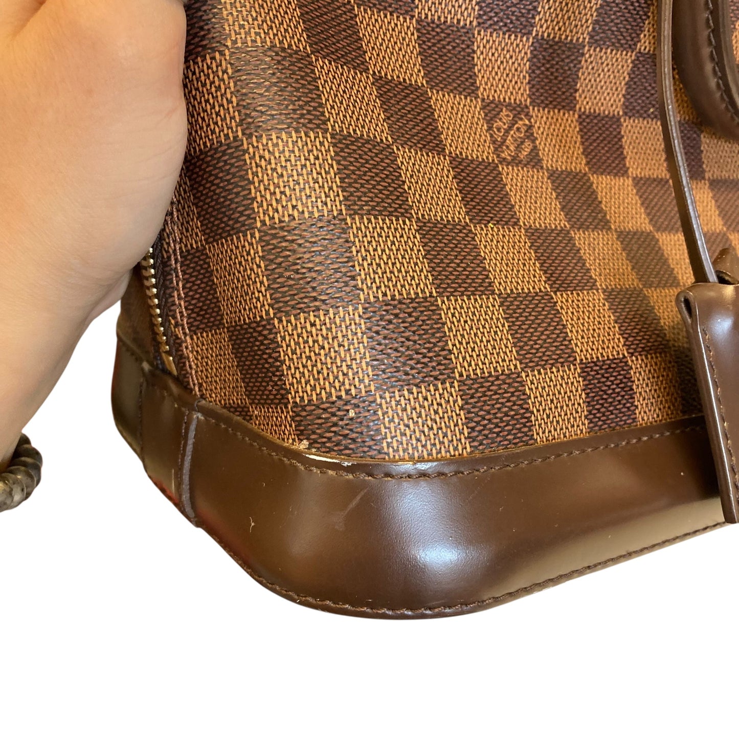 Handbag Luxury Designer By Louis Vuitton In Brown, Size:Medium