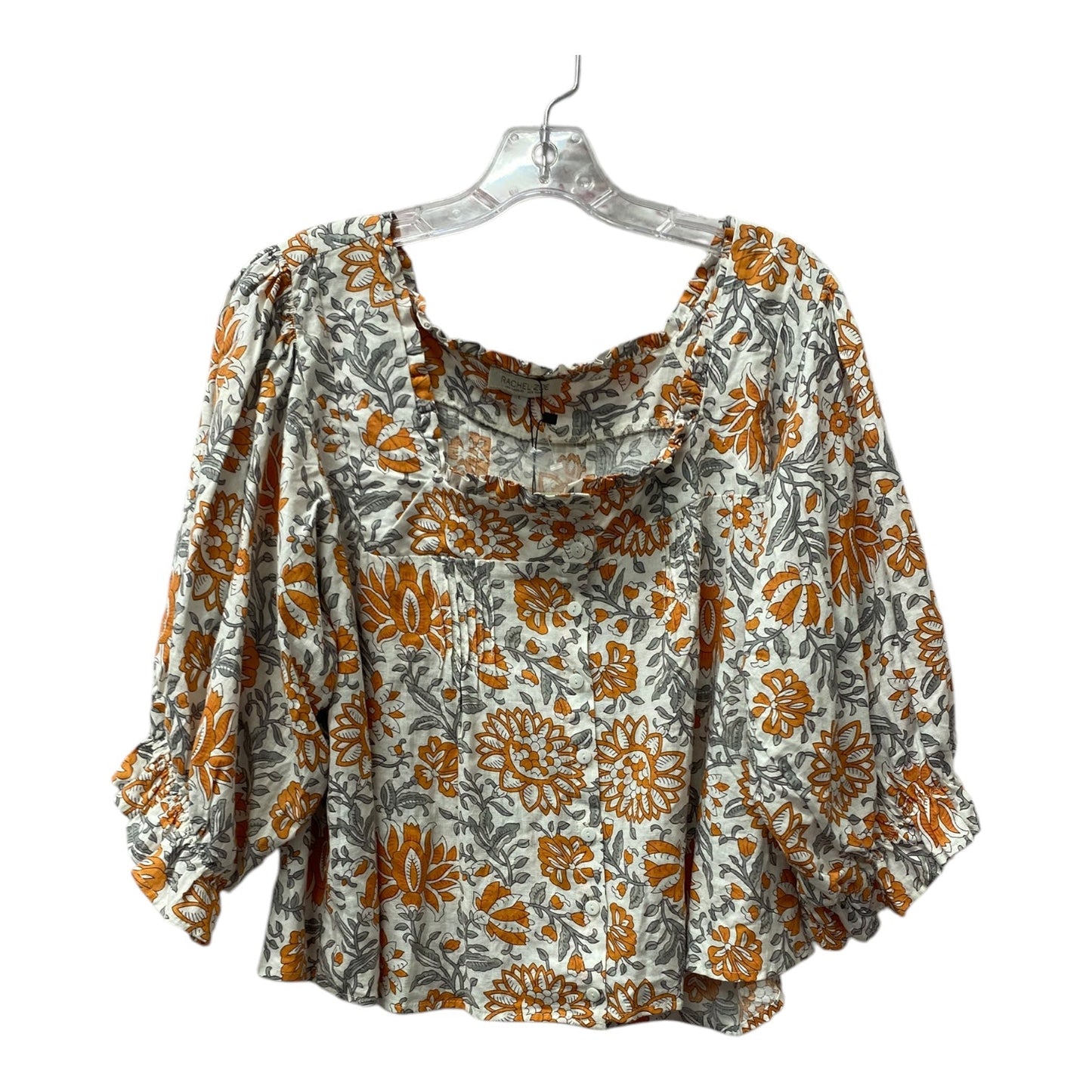 Top Ss By Rachel Zoe In Orange & Silver, Size:L