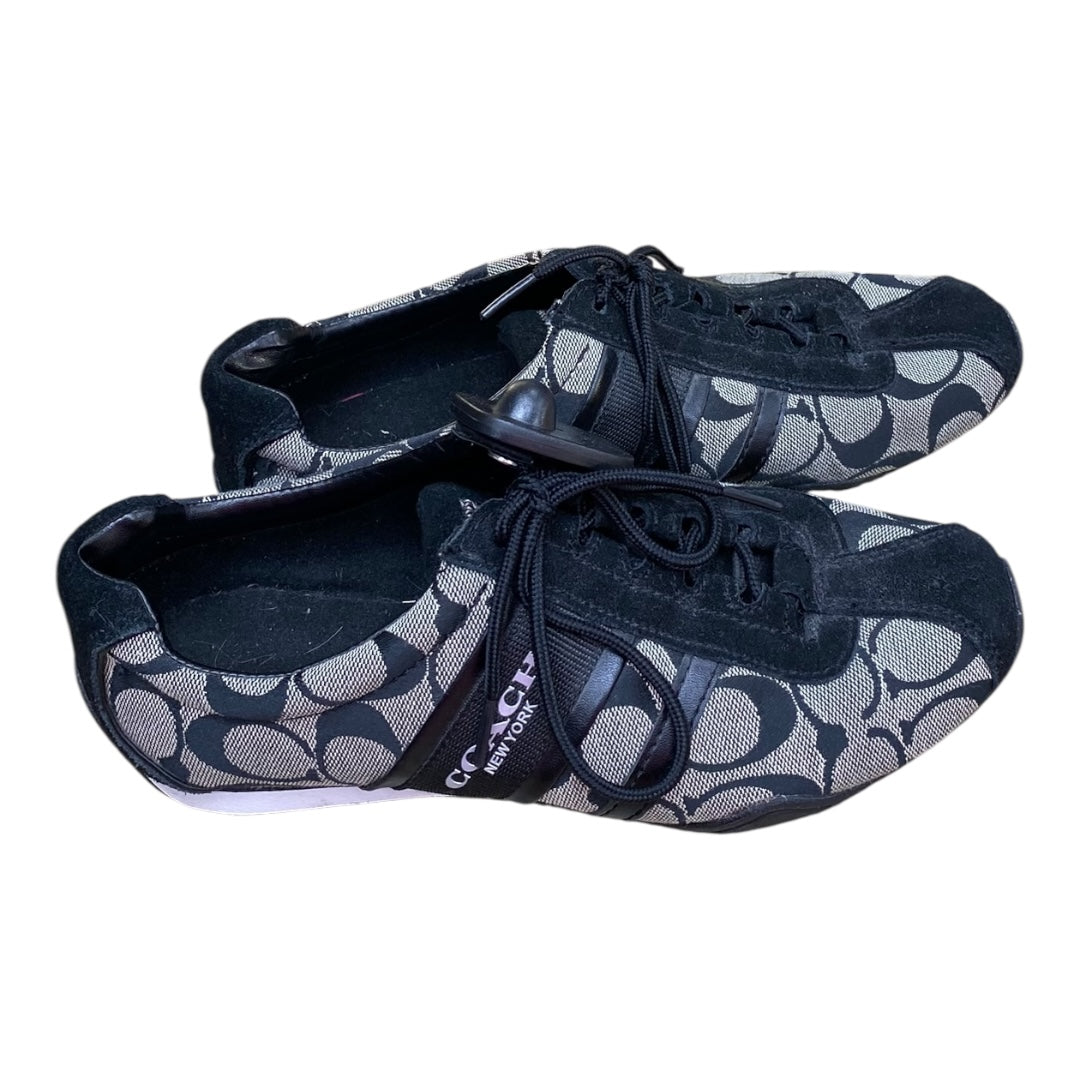 Shoes Designer By Coach In Black & Grey, Size:7.5