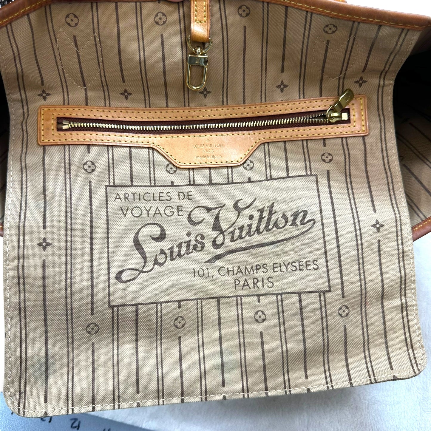 Neverfull MM Luxury Designer By Louis Vuitton, Size: Medium