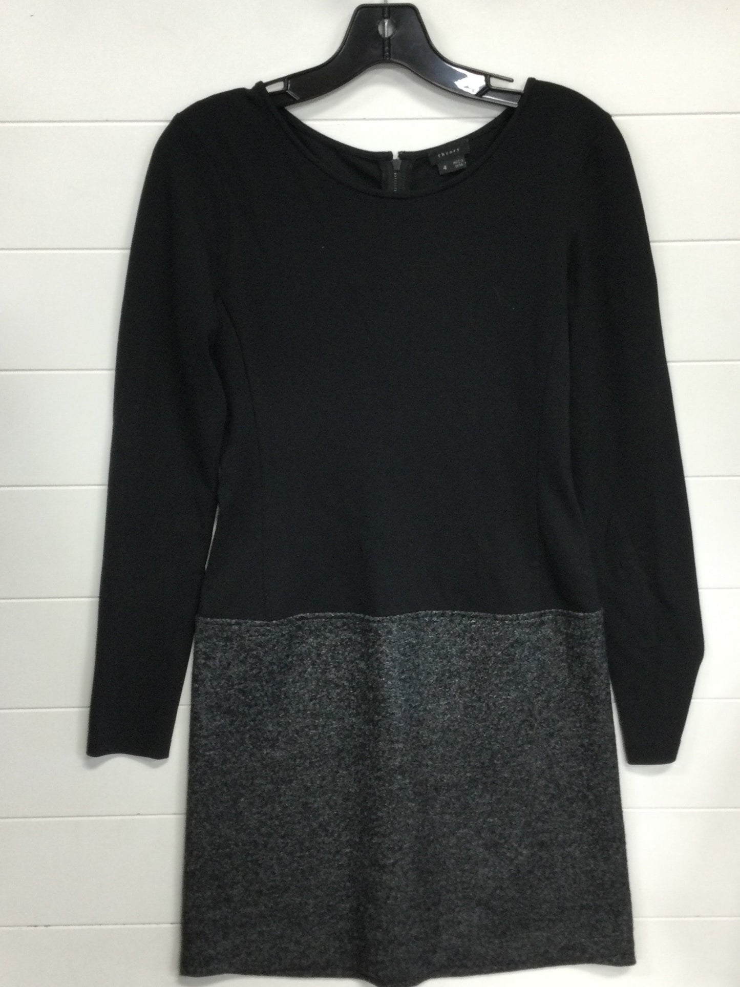 Dress Work By Theory In Black & Grey, Size:4