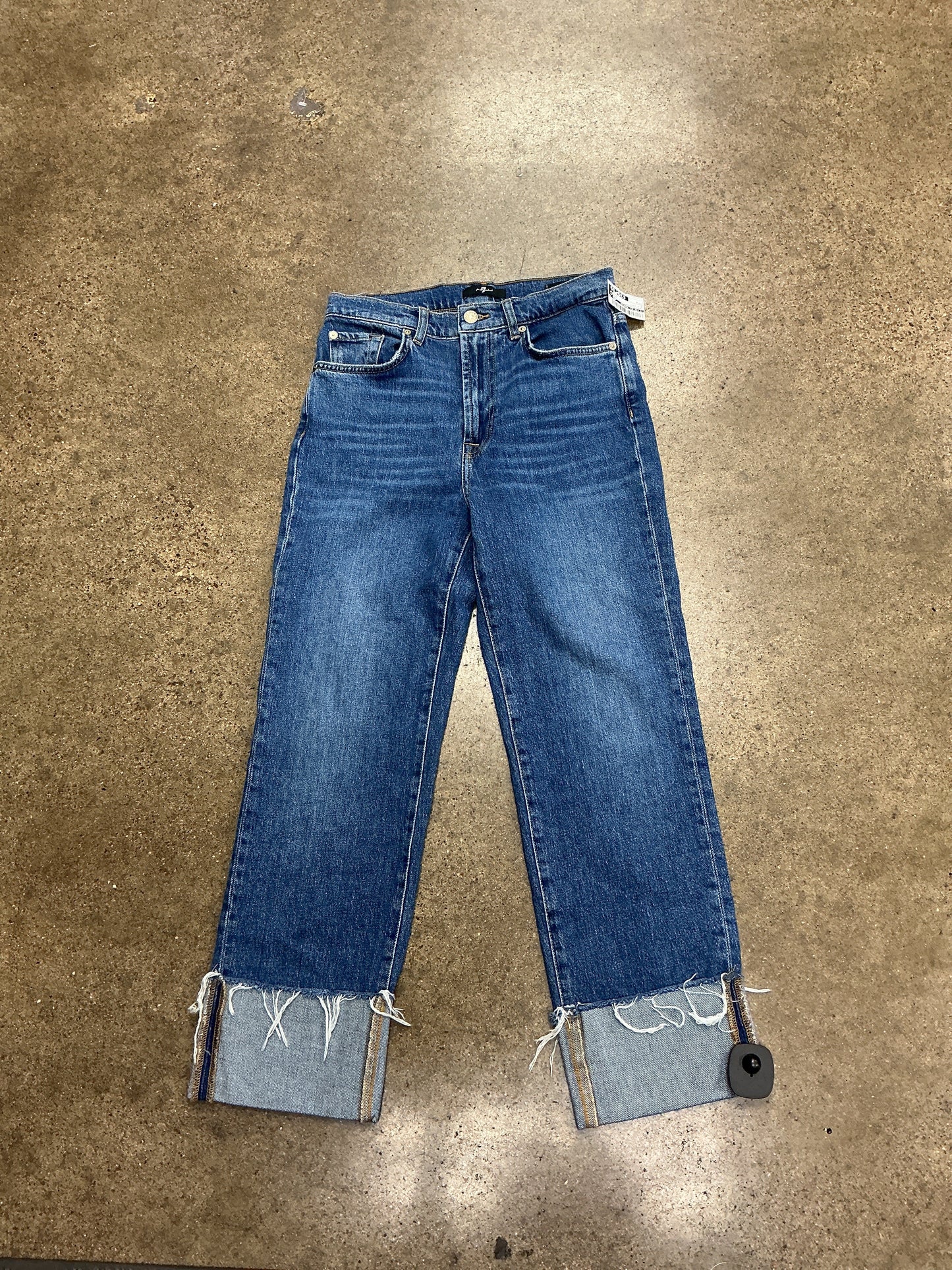 Jeans Straight By 7 For All Mankind In Blue Denim, Size:6