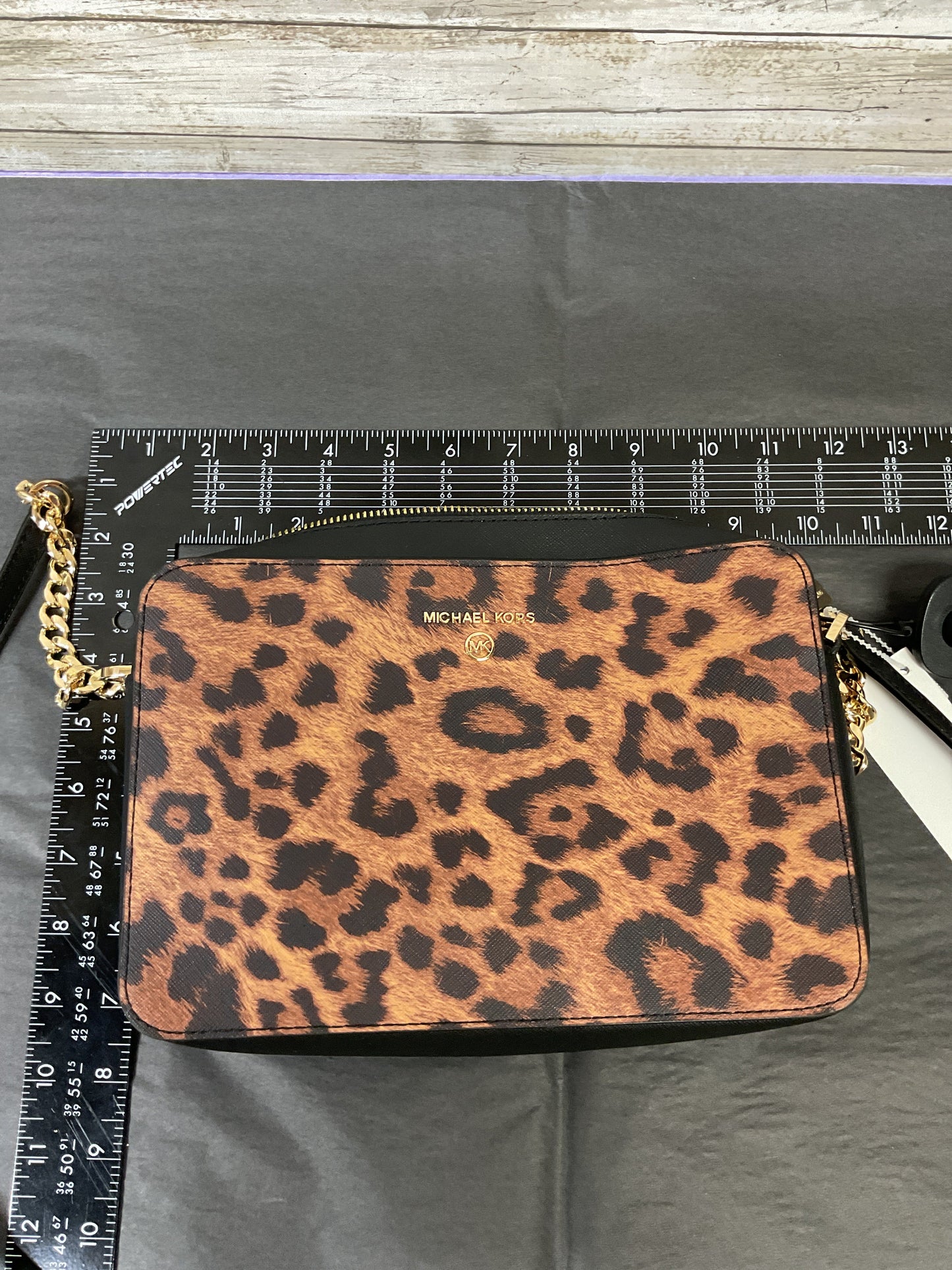 Crossbody Designer By Michael Kors In Animal Print, Size:Small