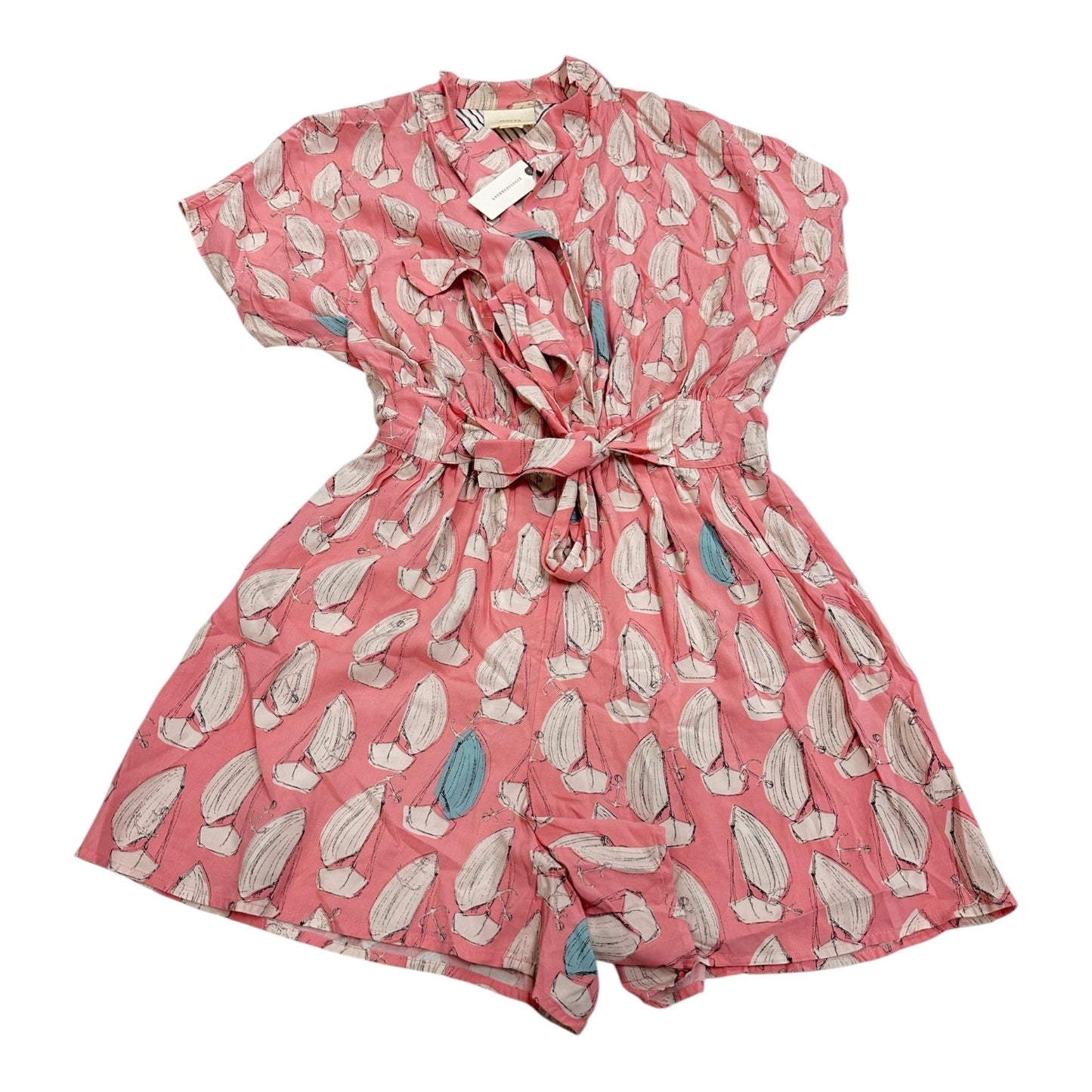 Romper By Maeve In Pink & White, Size:S