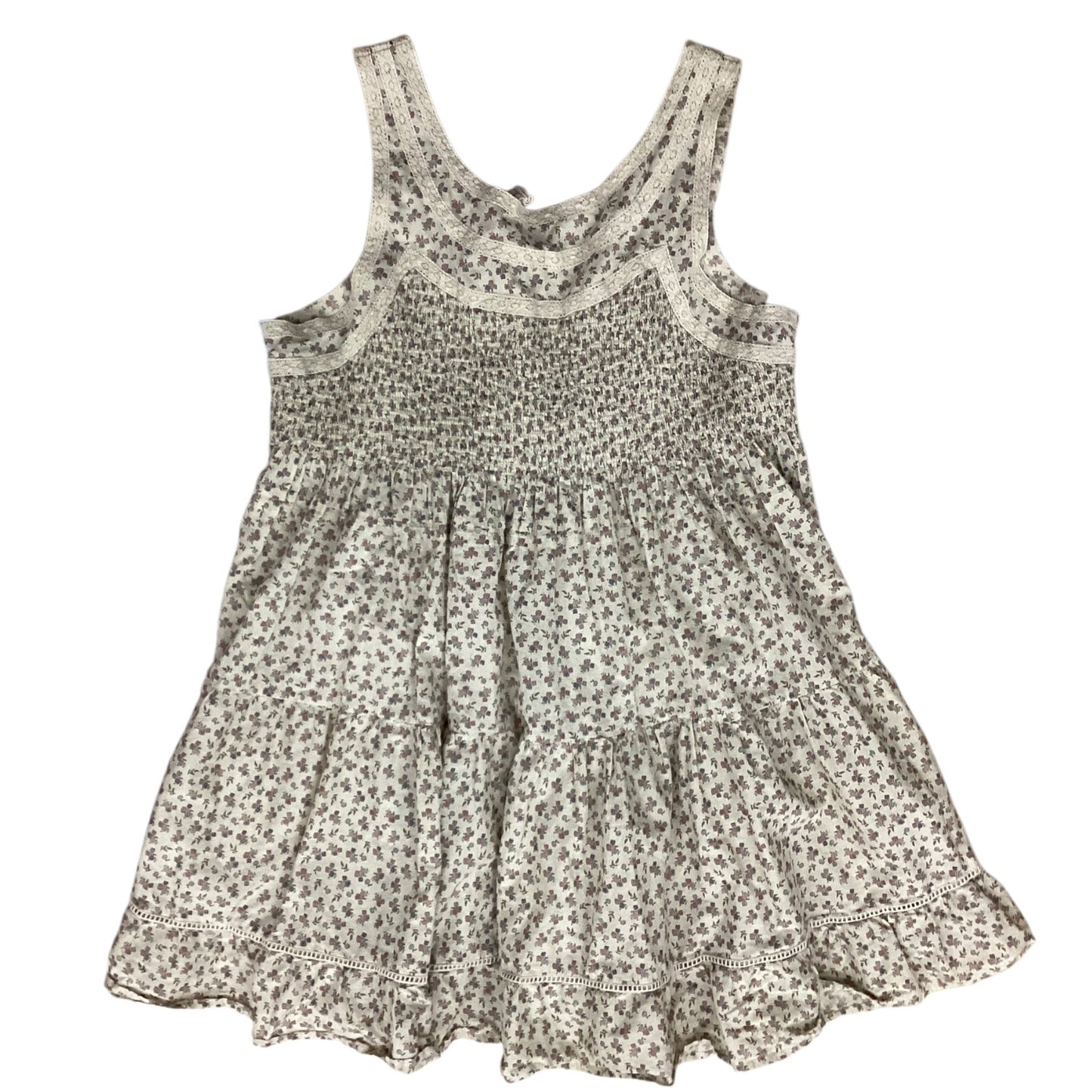 Dress Casual Short By Lucky Brand In Cream & Purple, Size:Xl