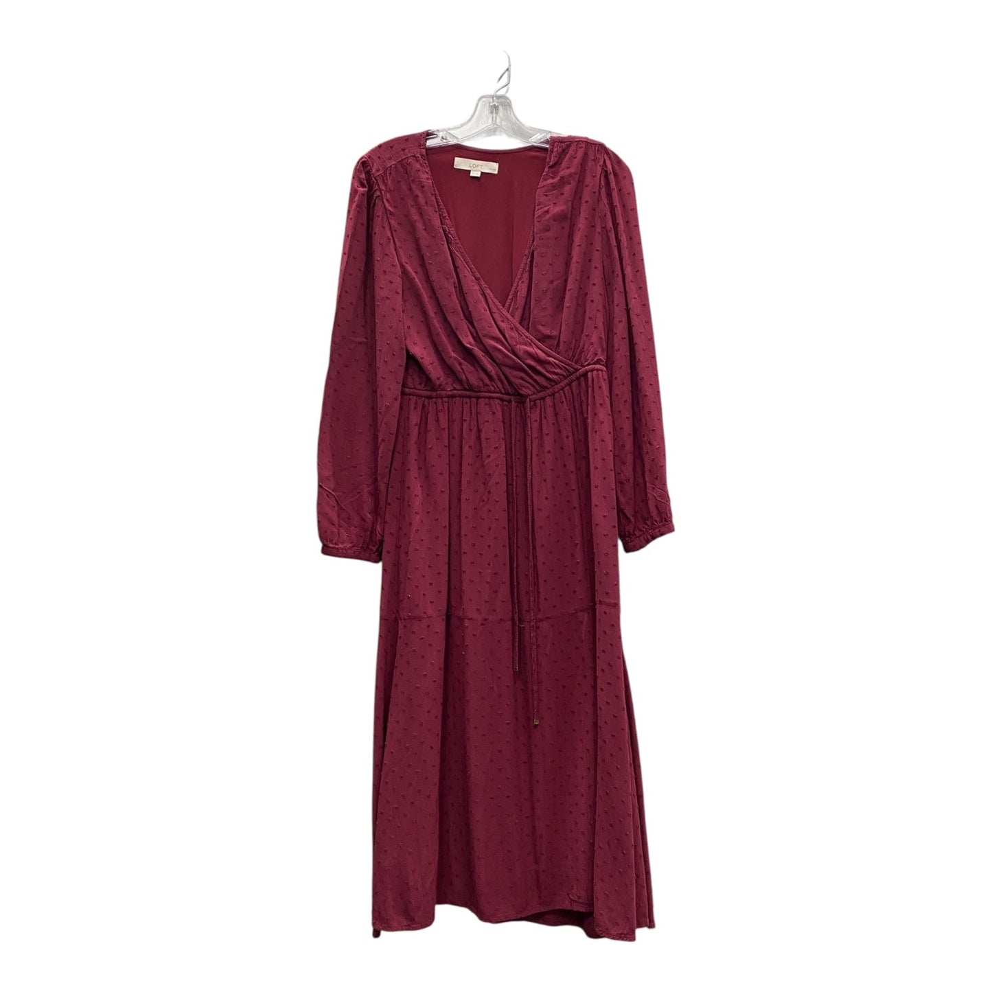 Dress Casual Midi By Loft In Red, Size:Mp