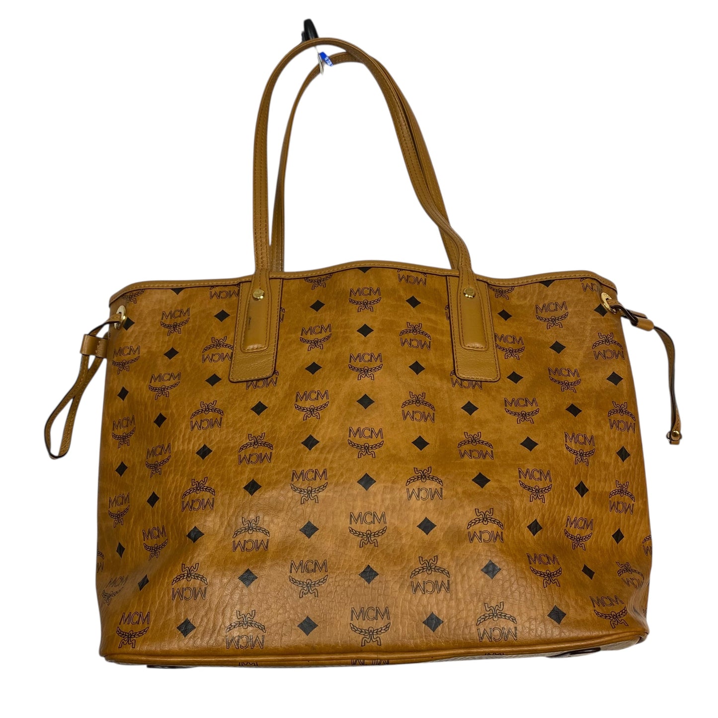 Tote Luxury Designer By Mcm In Brown, Size:Large