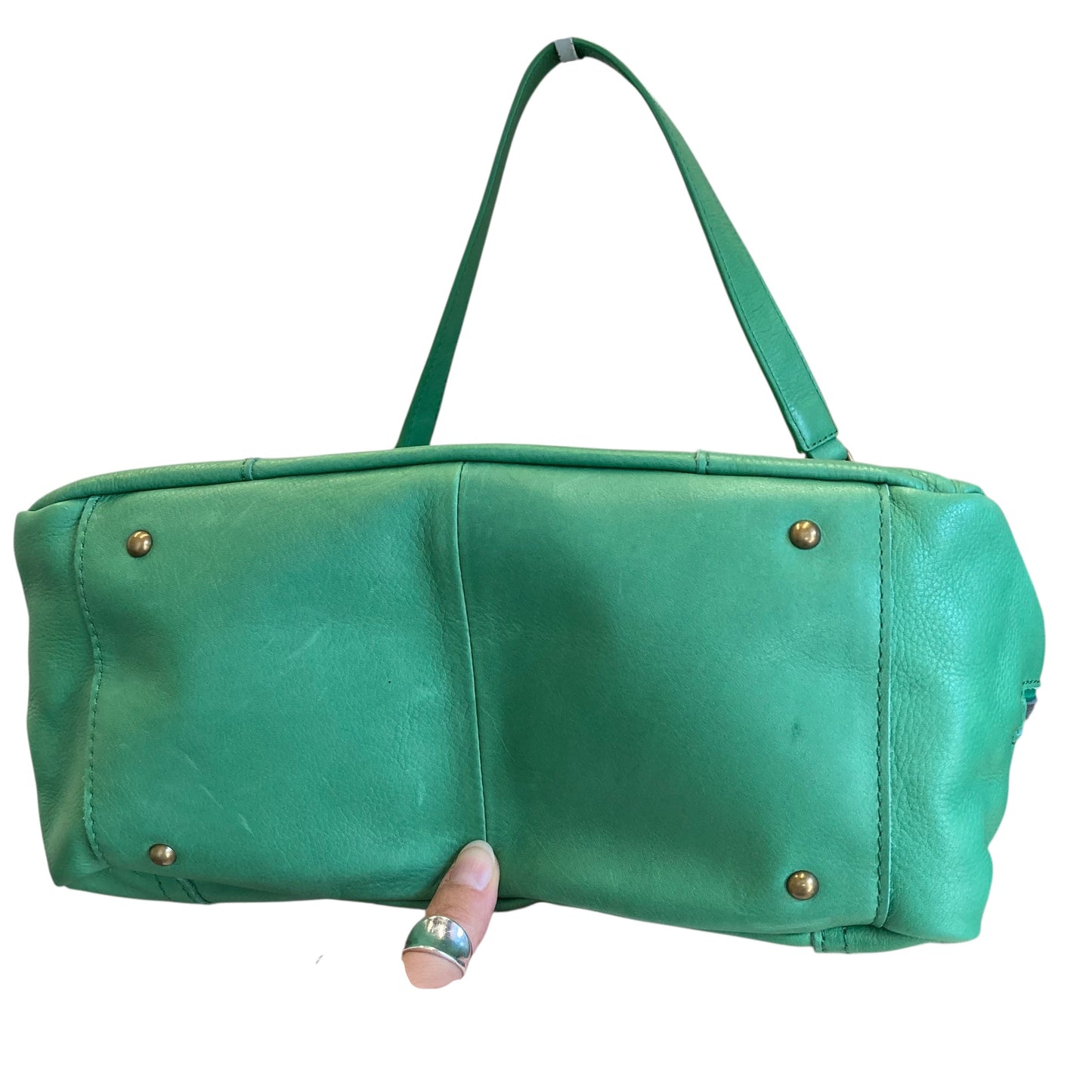 Handbag Leather By American Leather Co. In Green, Size:Large