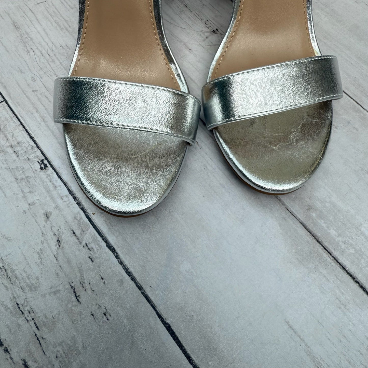 Shoes Heels Block By Steve Madden In Silver, Size: 8.5