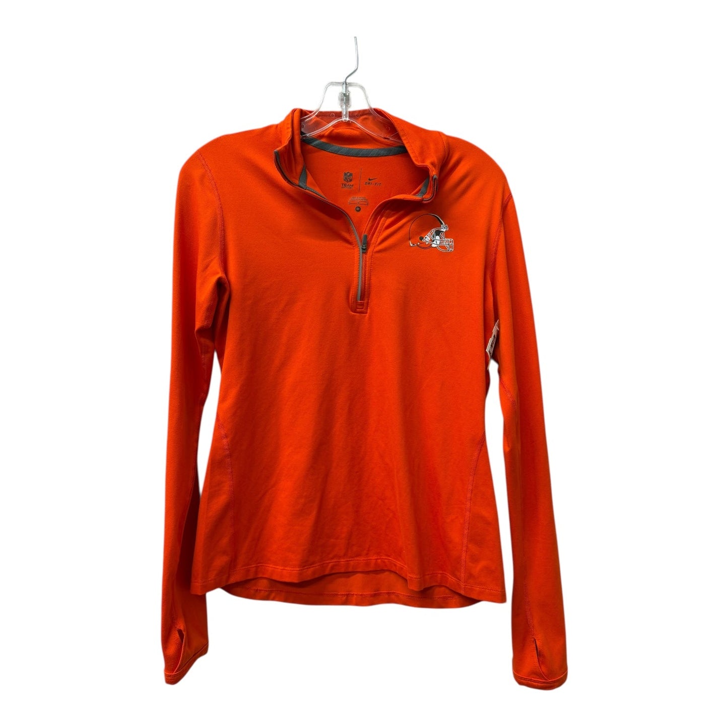Athletic Top Ls Collar By Nfl In Orange, Size:M