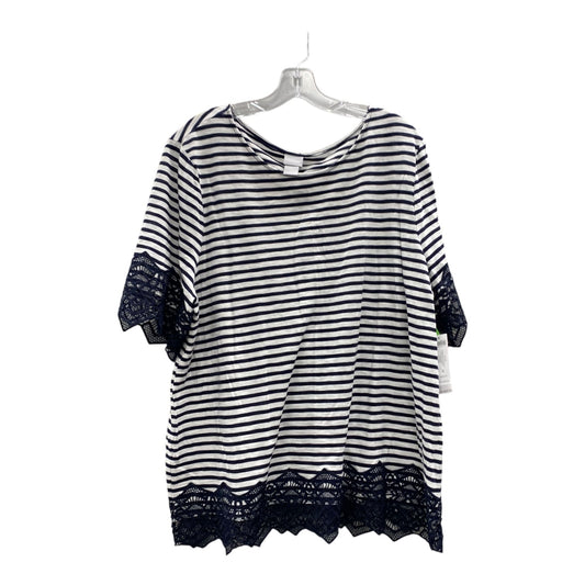 Top Ss By Chicos In Blue & White, Size:1X