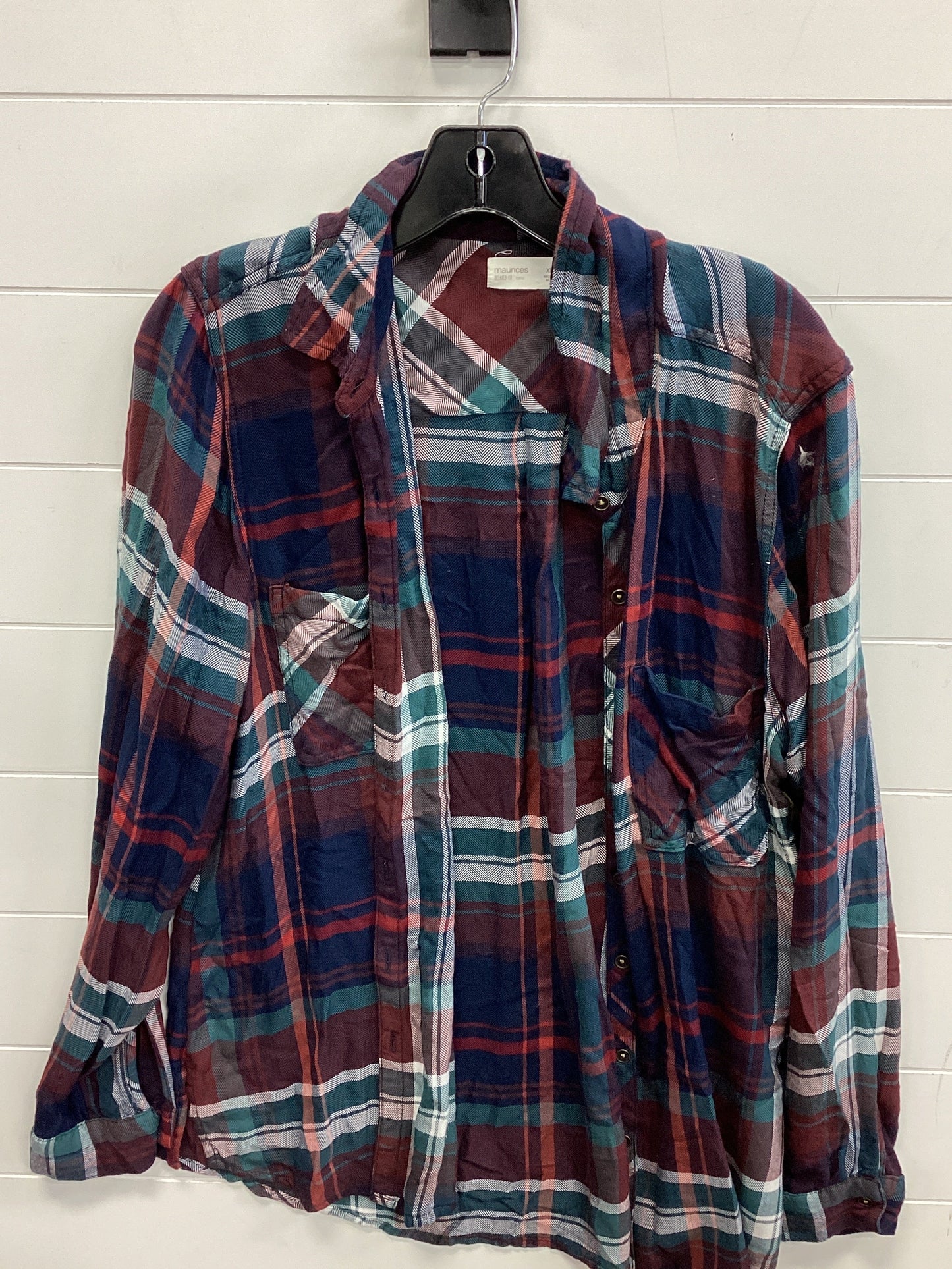 Top Ls By Maurices In Plaid Pattern, Size:Xl