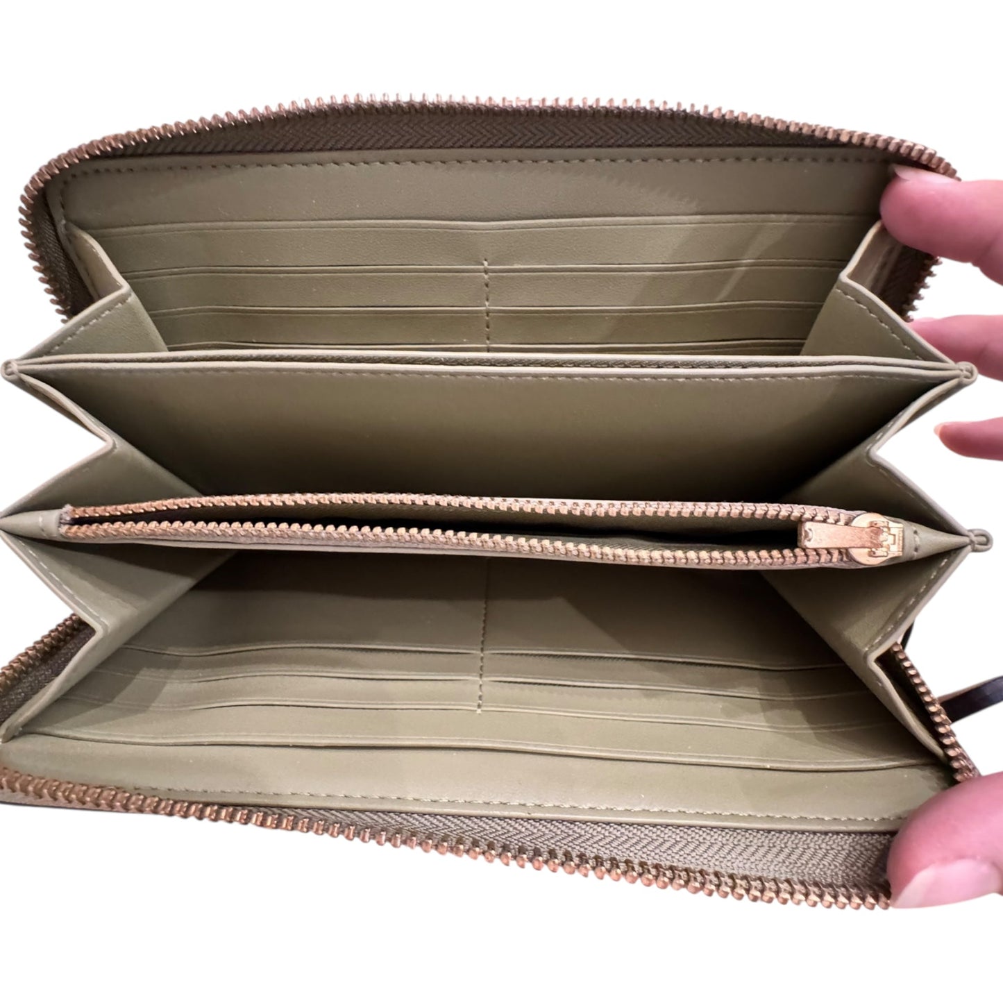 Wallet Designer By Coach In Green, Size:Large