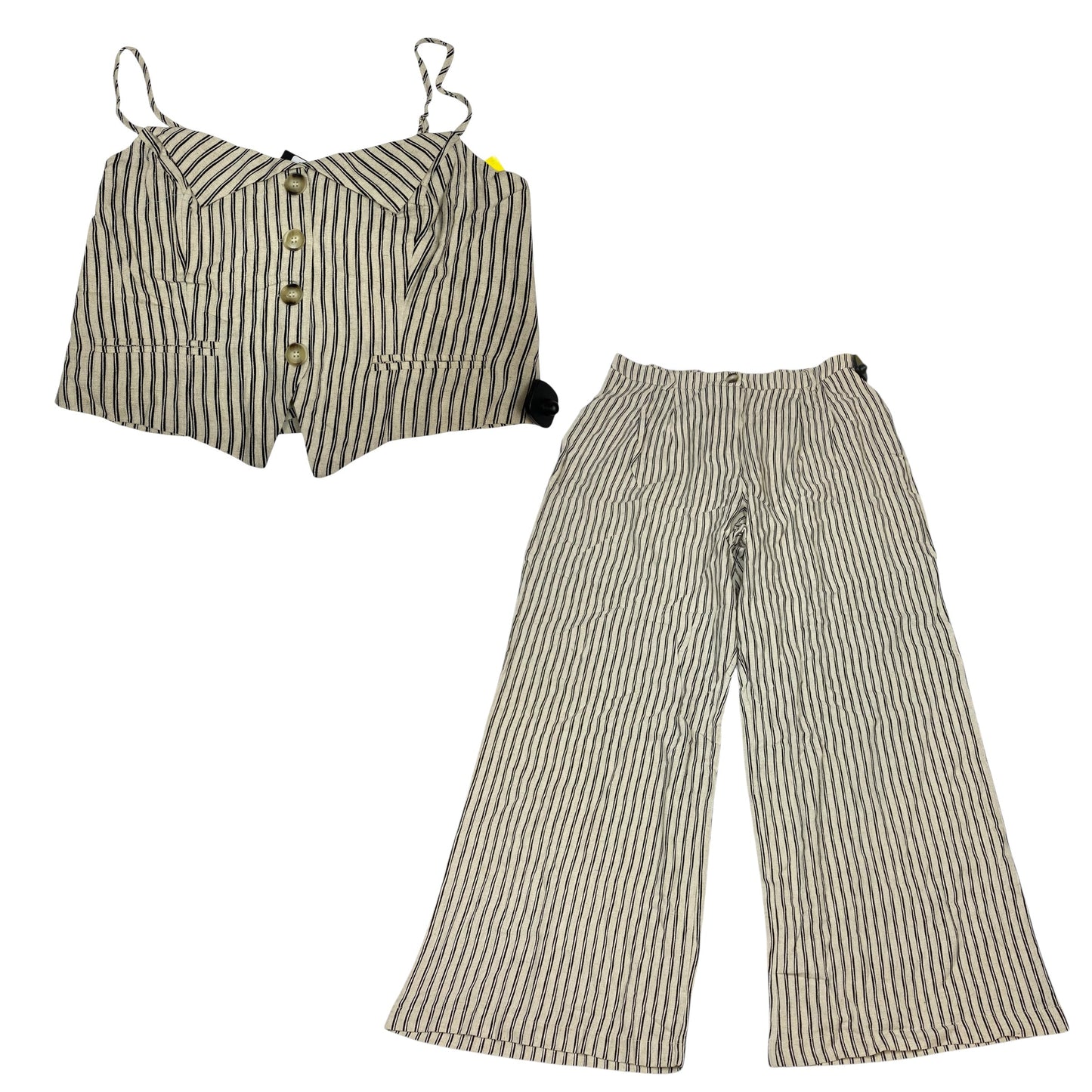 Pants Set 2Pc By Fashion Nova In Black & Cream, Size:1X