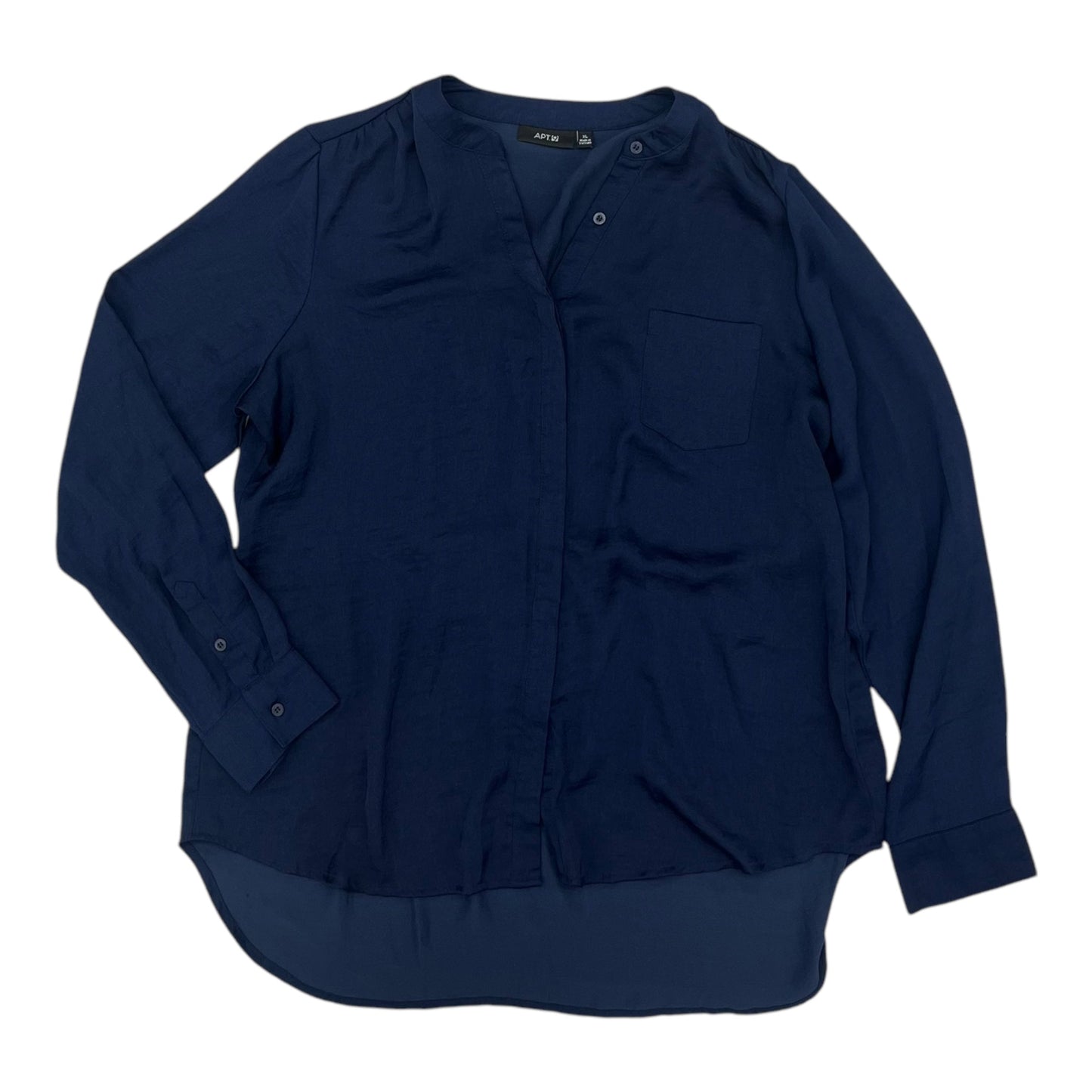 Blouse Ls By Apt 9 In Navy, Size:Xl