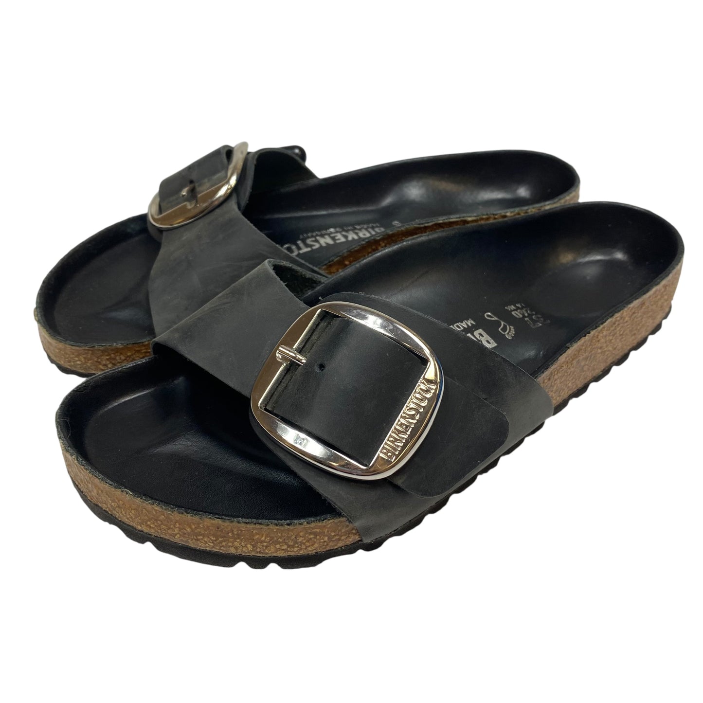 Sandals Flats By Birkenstock In Black, Size:6