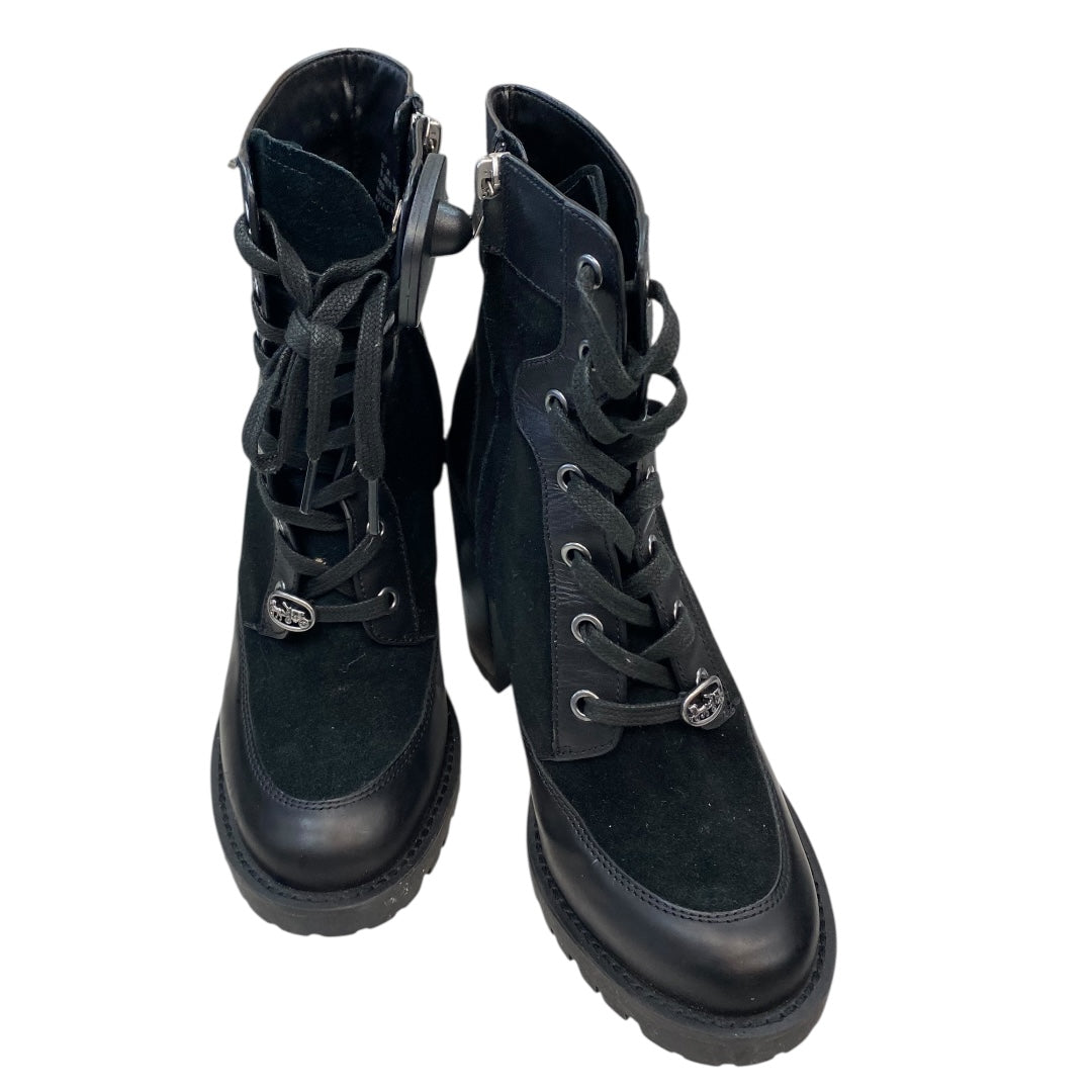 Boots Designer By Coach In Black, Size:7