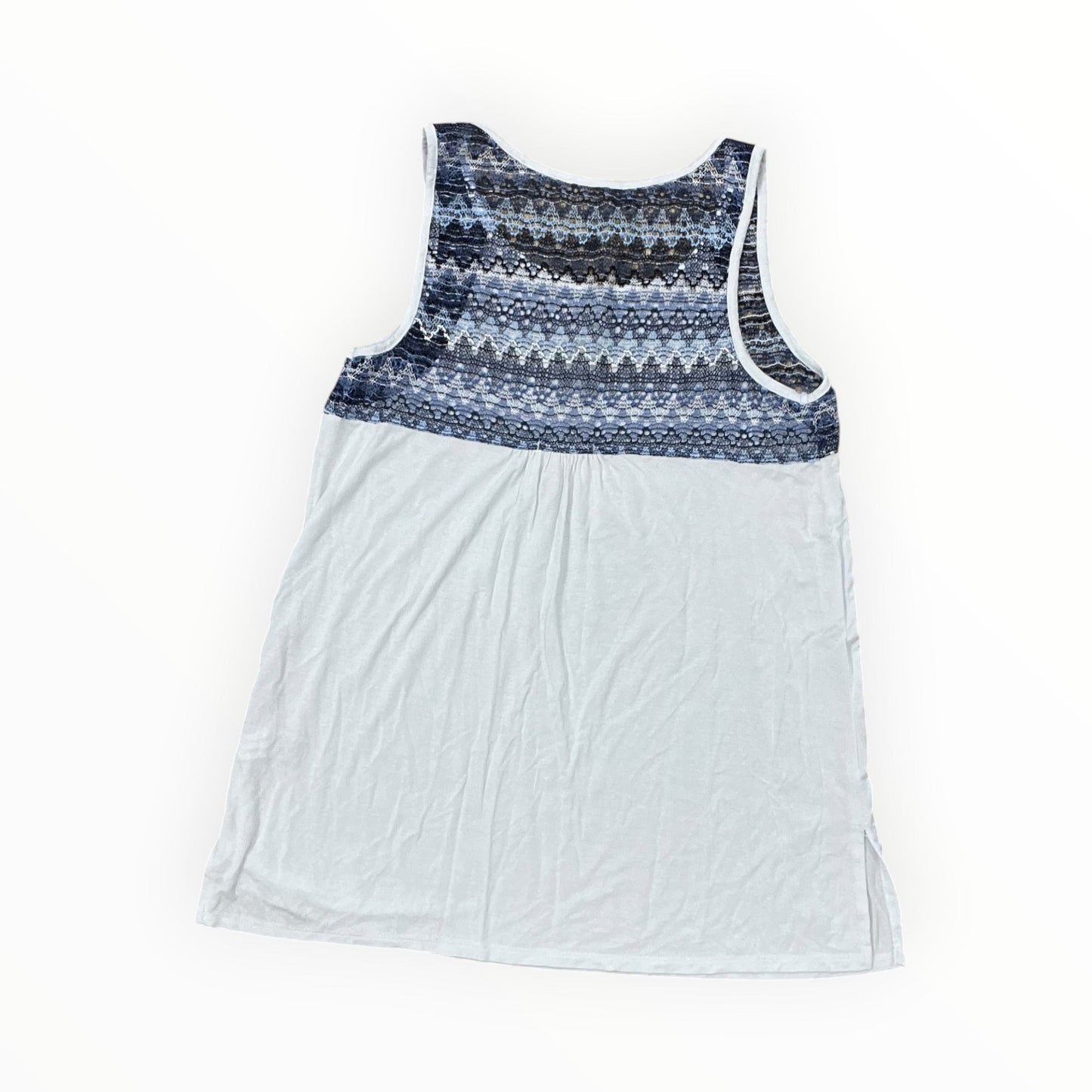 Top Sleeveless By Tru Self In Blue & White, Size:M