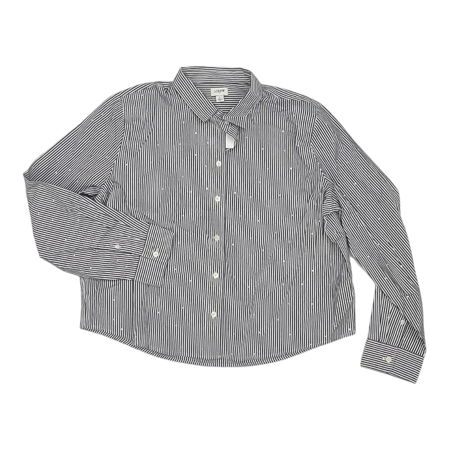 Blouse Ls By J. Crew In Striped Pattern, Size:L